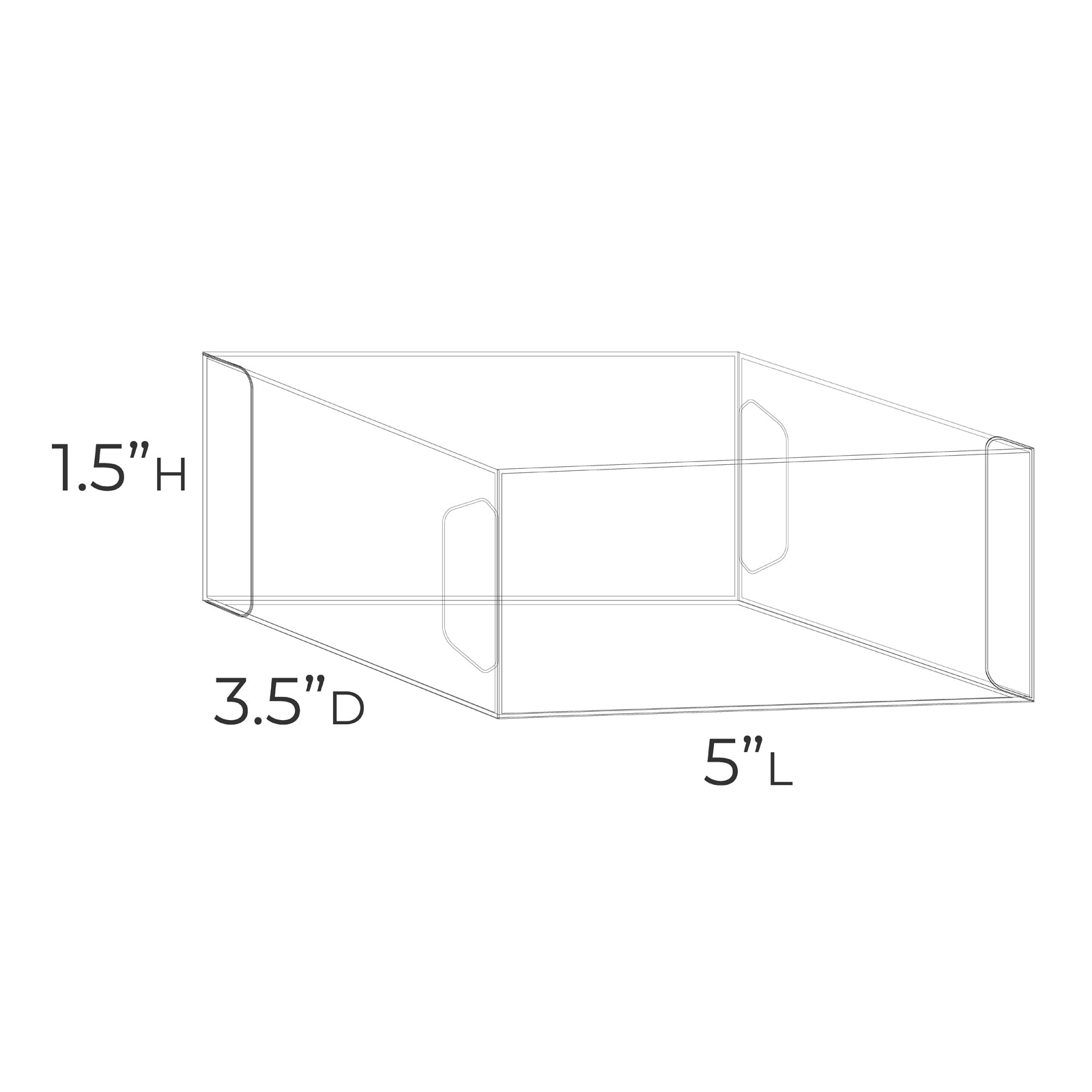 The Organized Option Basic Box "K" - 3.5" W x 5.0" L x 1.5" H - Set of 5