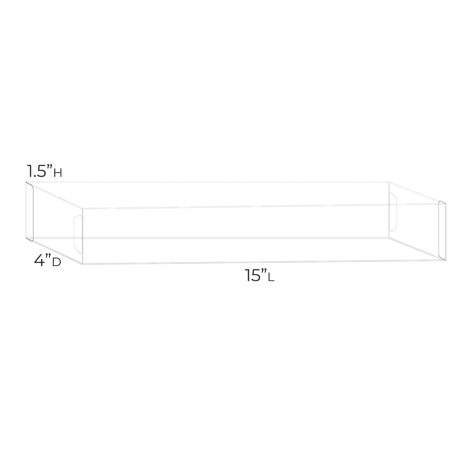 The Organized Option Basic Box "L" - 4.0" W x 15.0" L x 1.5" H - Set of 3