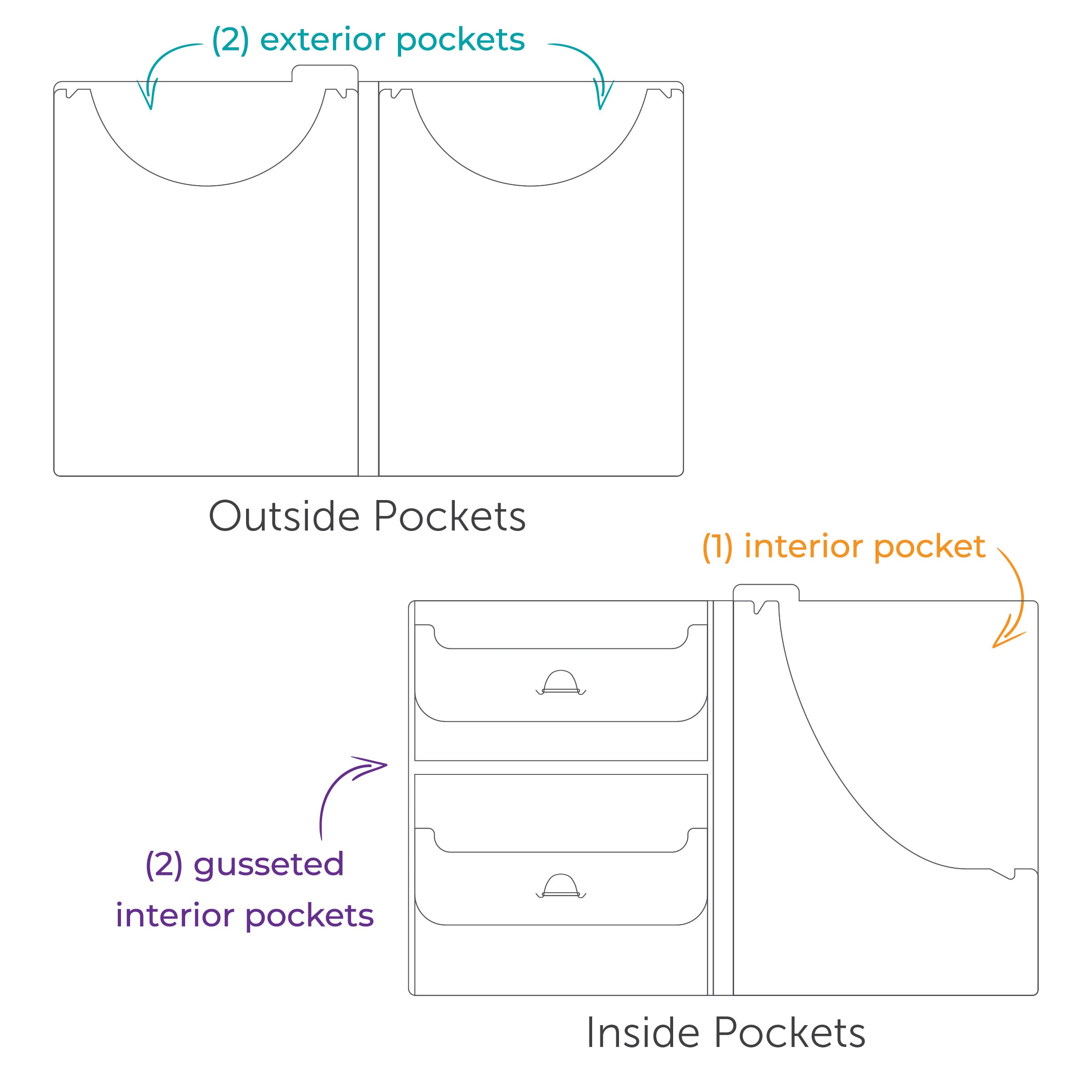 The Organized Option 8.5x11 Fancy Folio 3-pk