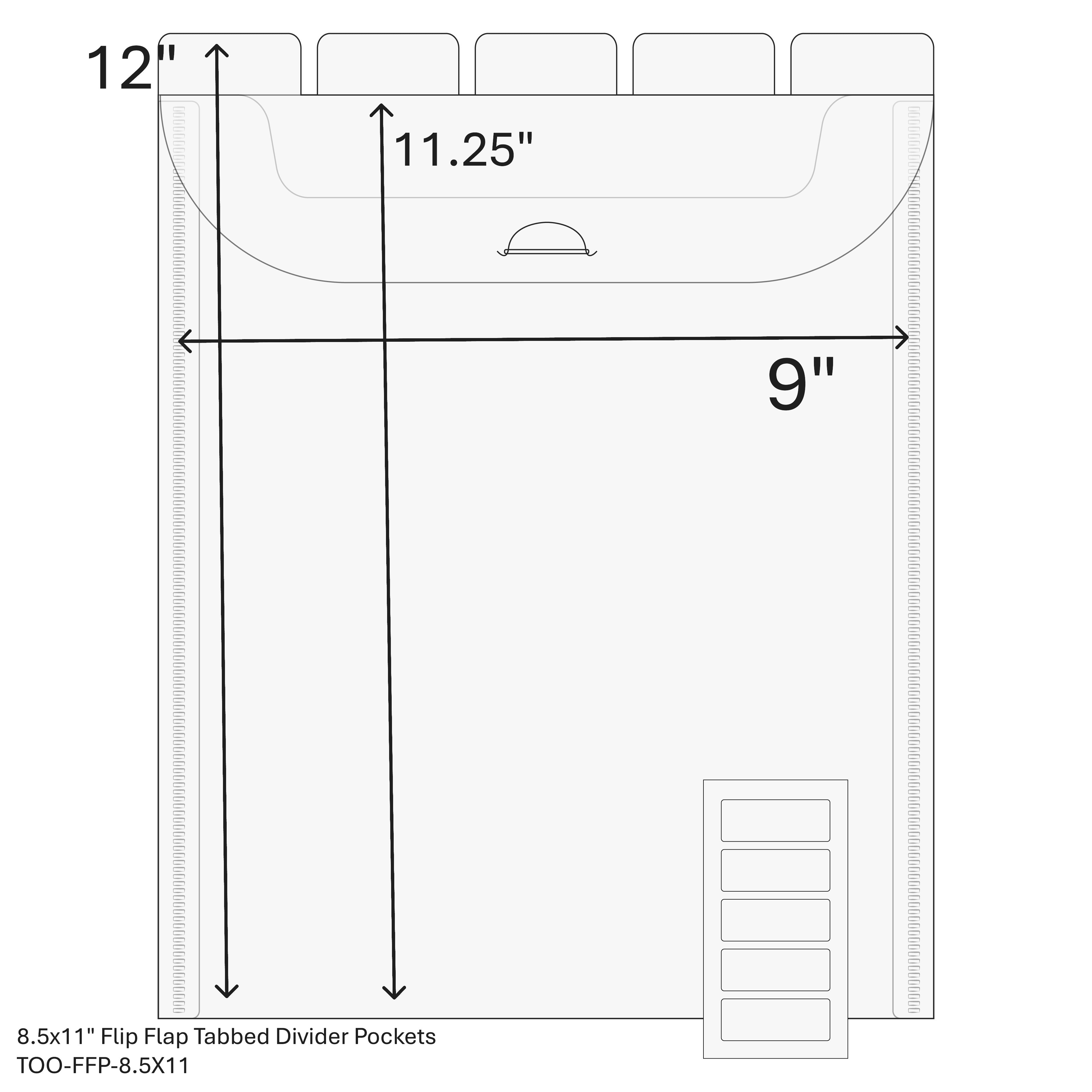 The Organized Option 8.5x11 Flip Flap Tabbed Divider Pockets - 10pk