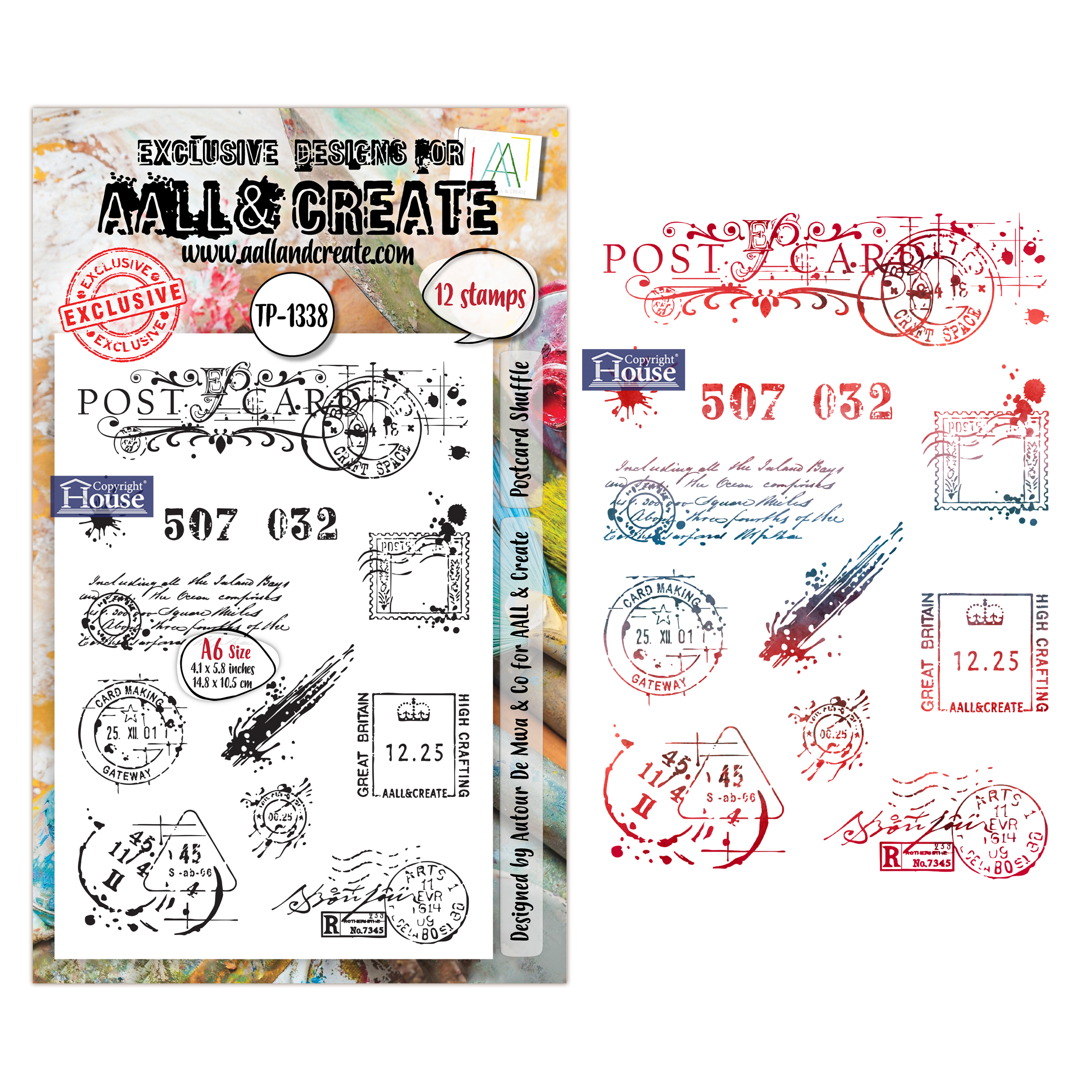 AALL and Create - A6 Stamp Sets - Postcard Shuffle