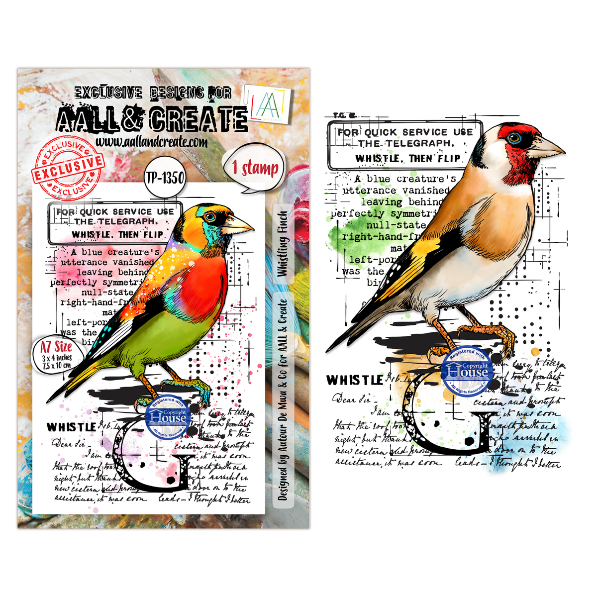 AALL and Create - A7 Stamp Set - Whistling Finch
