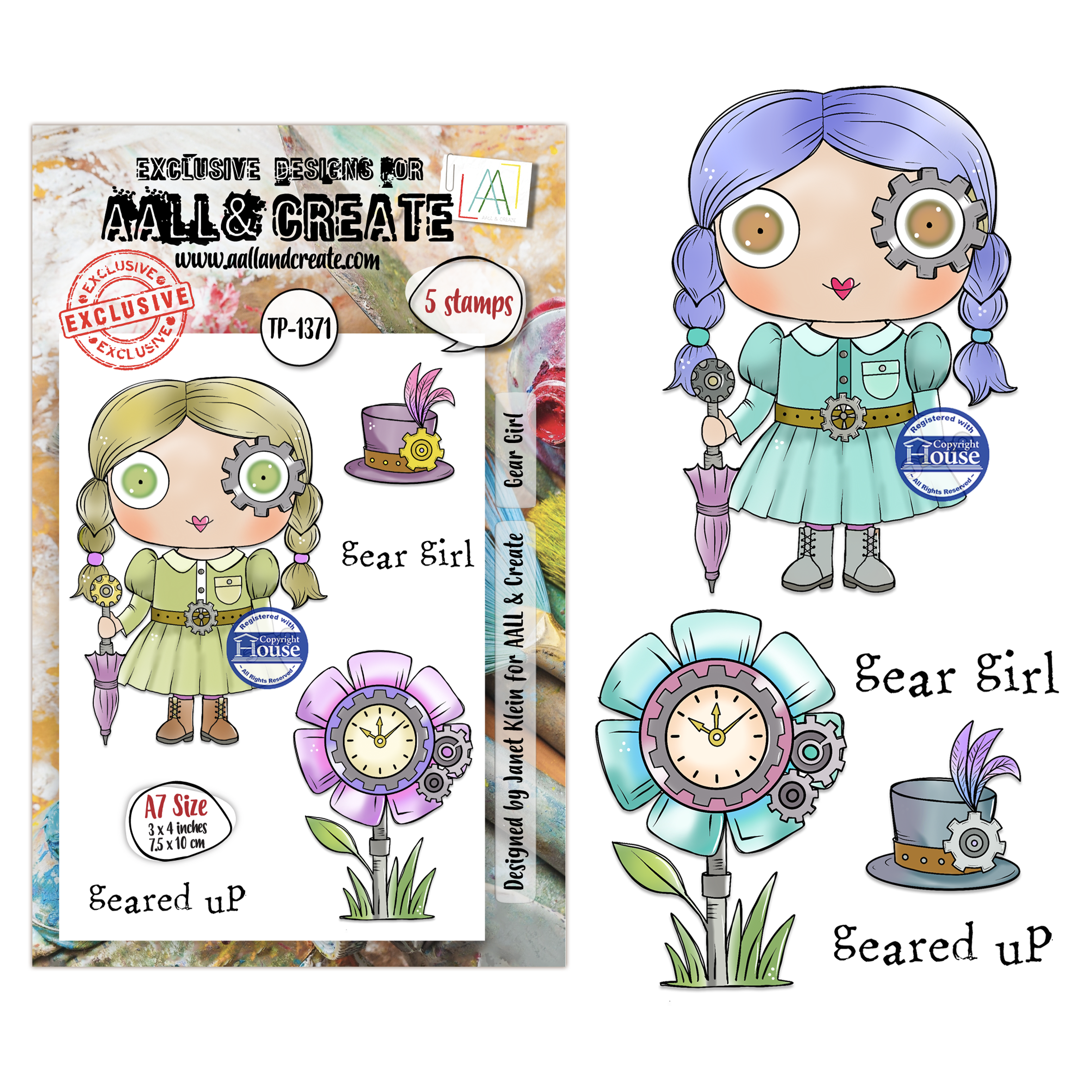 AALL and Create - A7 - Stamp Set - Gear Girl