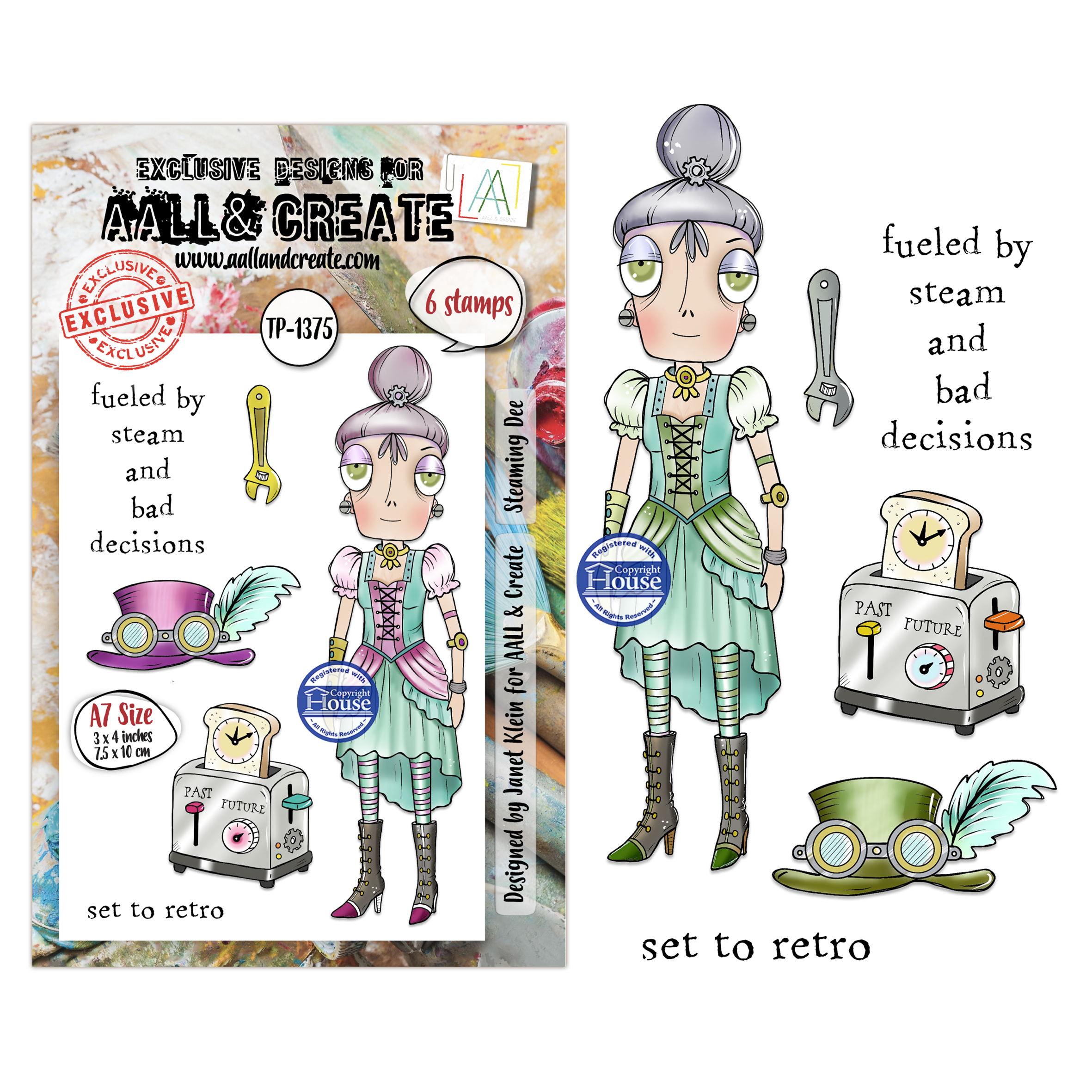 AALL and Create - A7 - Stamp Set - Steaming Dee