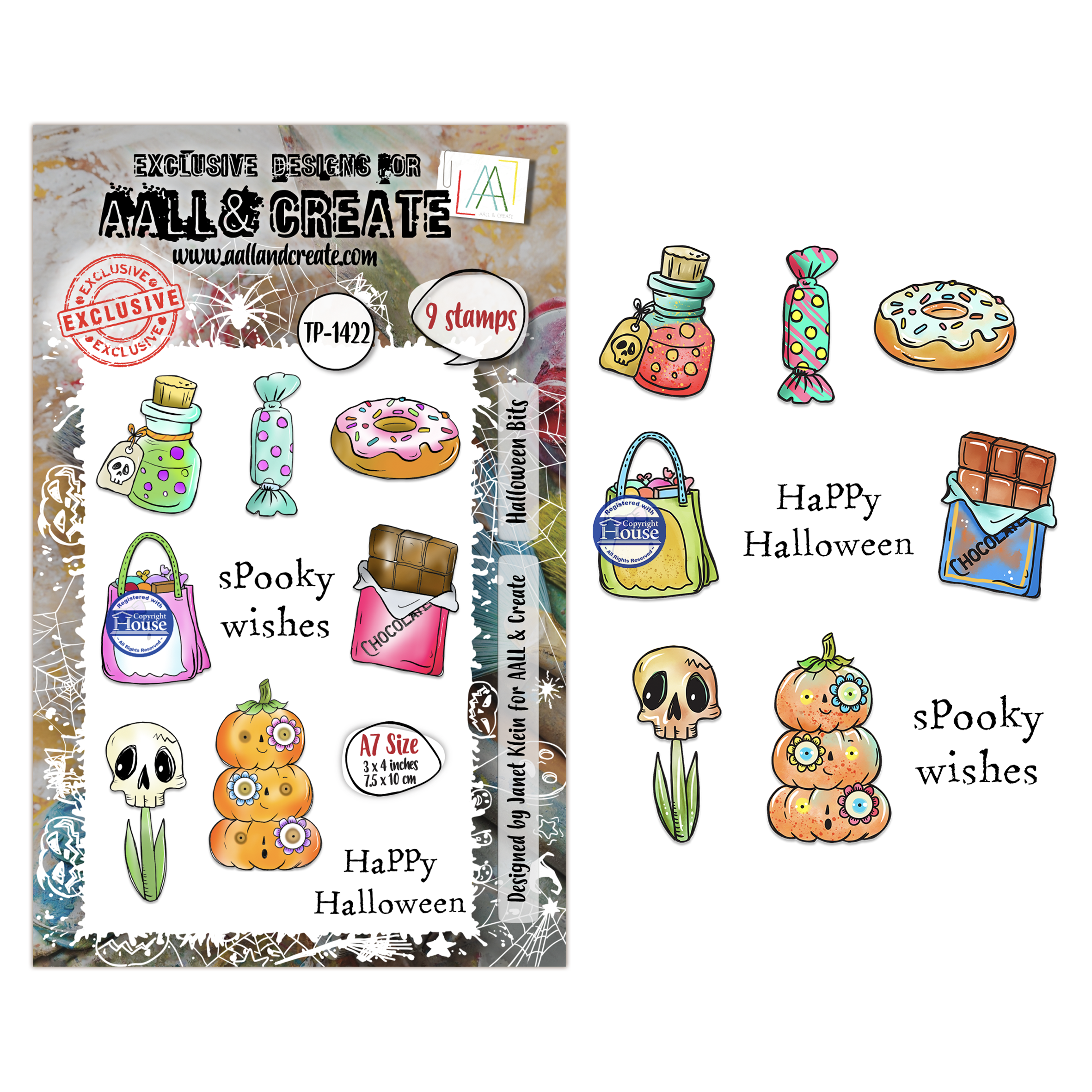 AALL and Create - A7 Stamp Sets - Halloween Bits