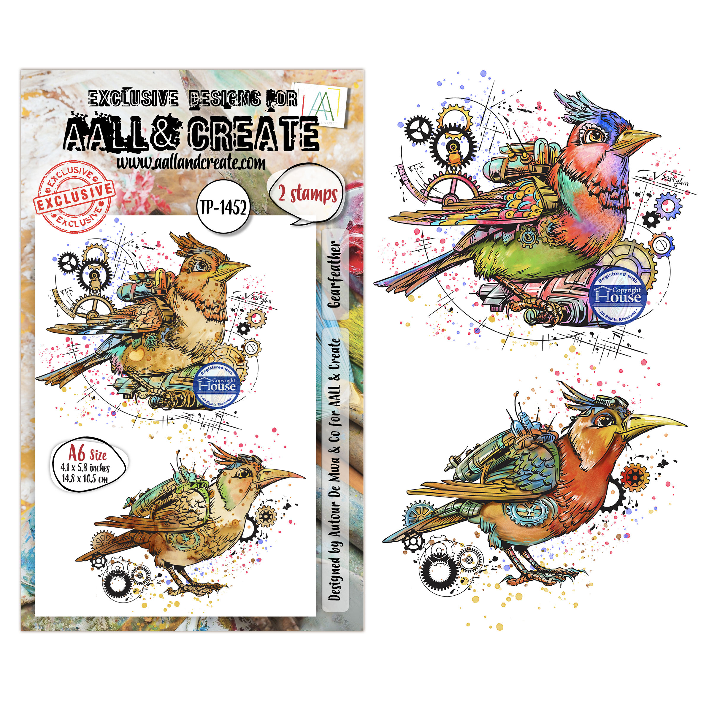 AALL and Create - A6 - Stamp Set - Gearfeather