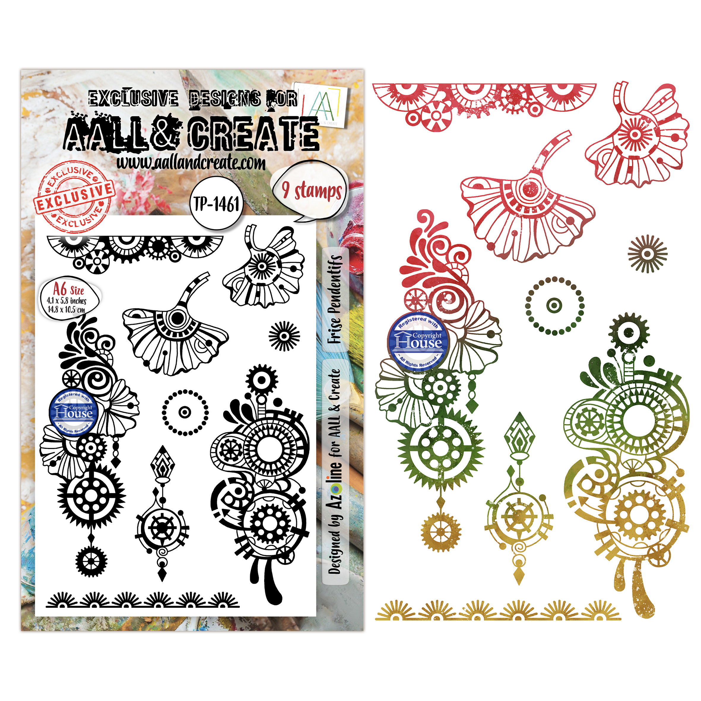 AALL and Create - A6 - Stamp Set - Frise Pendentifs