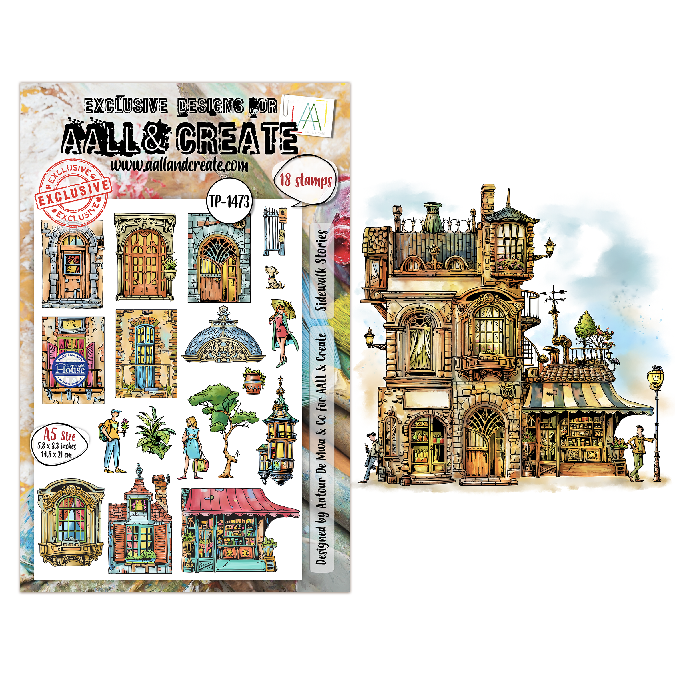 AALL and Create - A5 - Stamp Set - Sidewalk Stories