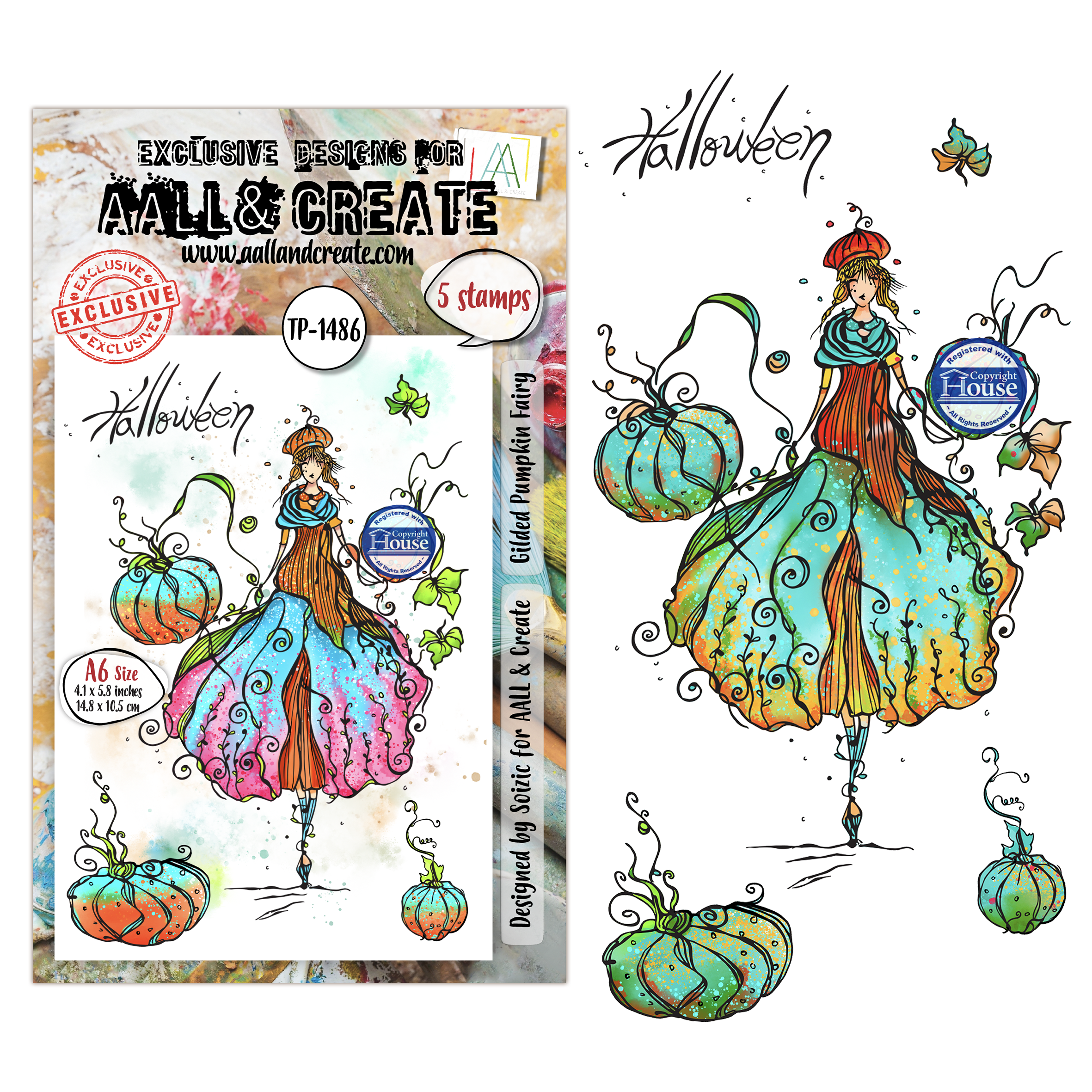 AALL and Create - A6 Stamp Sets - Gilded Pumpkin Fairy