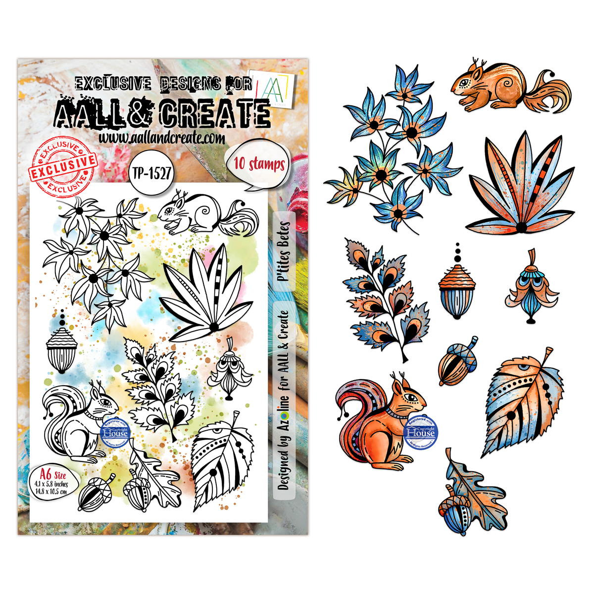 AALL and Create - A6 Stamp Set - P'tites Betes
