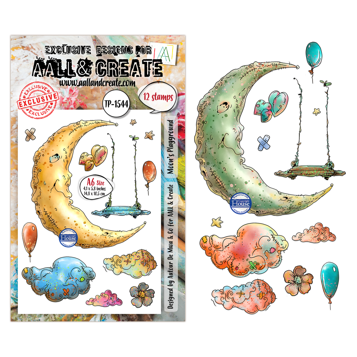 AALL and Create - A6 Stamp Set - Moon’s Playground