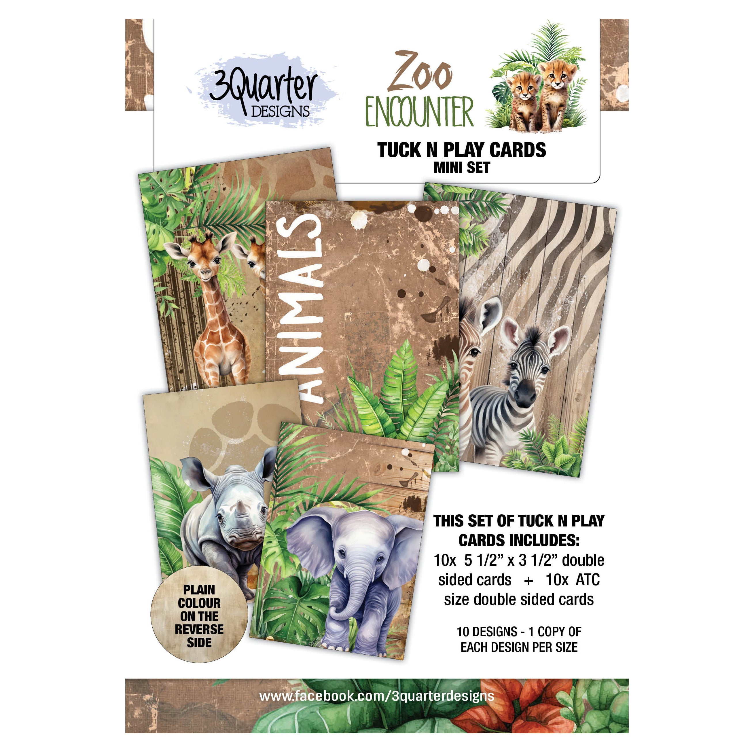 3Quarter Designs Zoo Encounter Tuck N Play Cards Mini Set