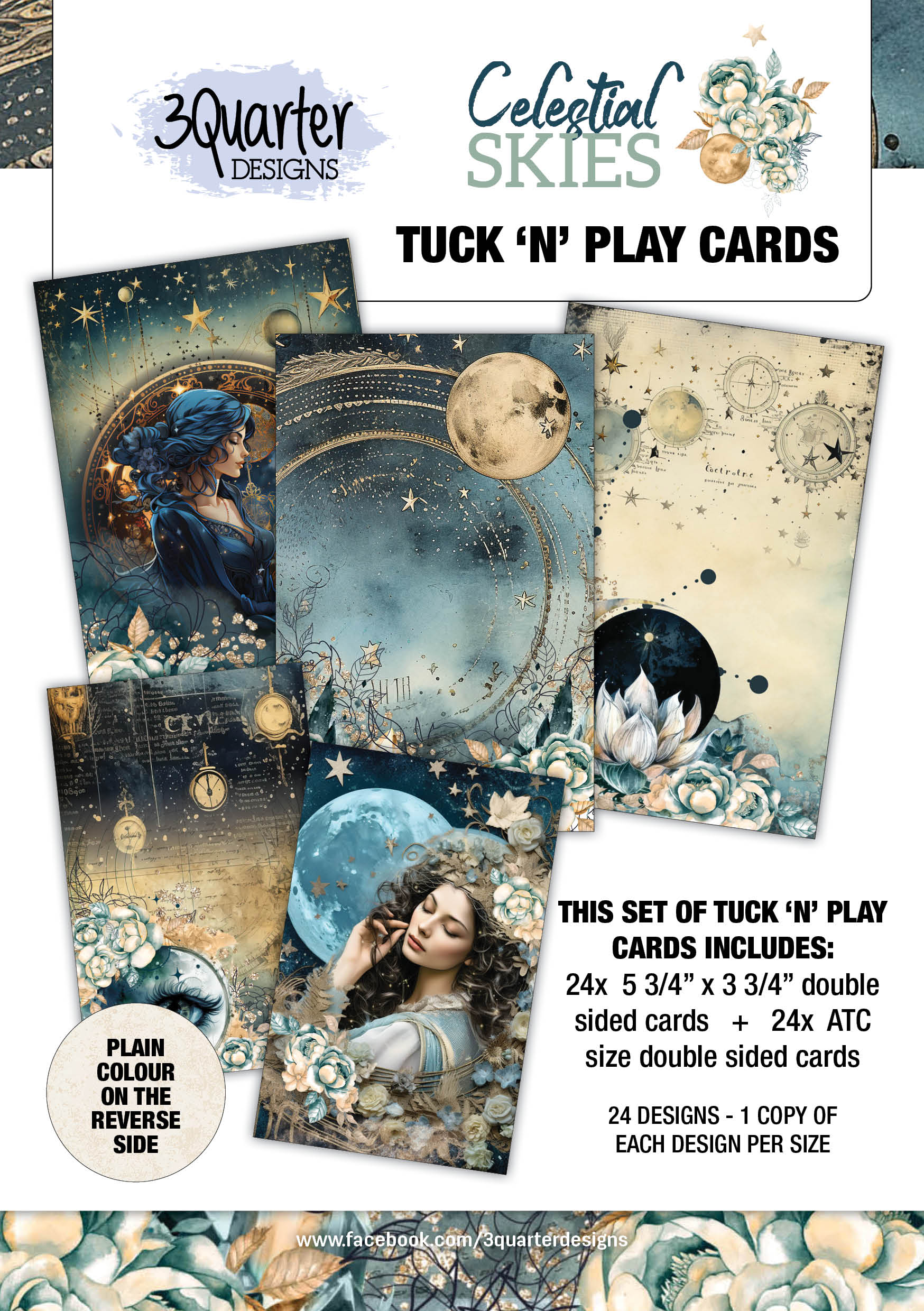 3Quarter Designs Celestial Skies - Tuck N Play Cards