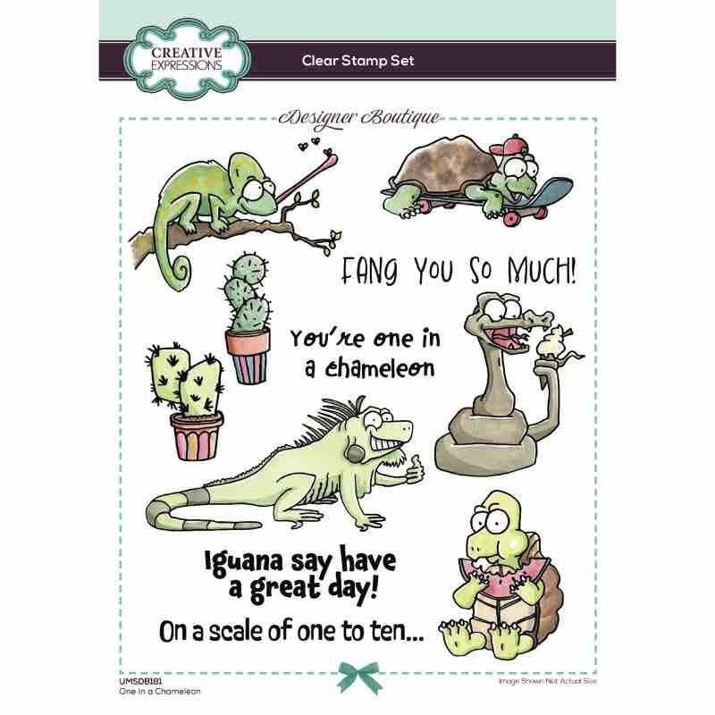 Creative Expressions Designer Boutique Collection One In a Chameleon 6 in x 8 in Clear Stamp Set