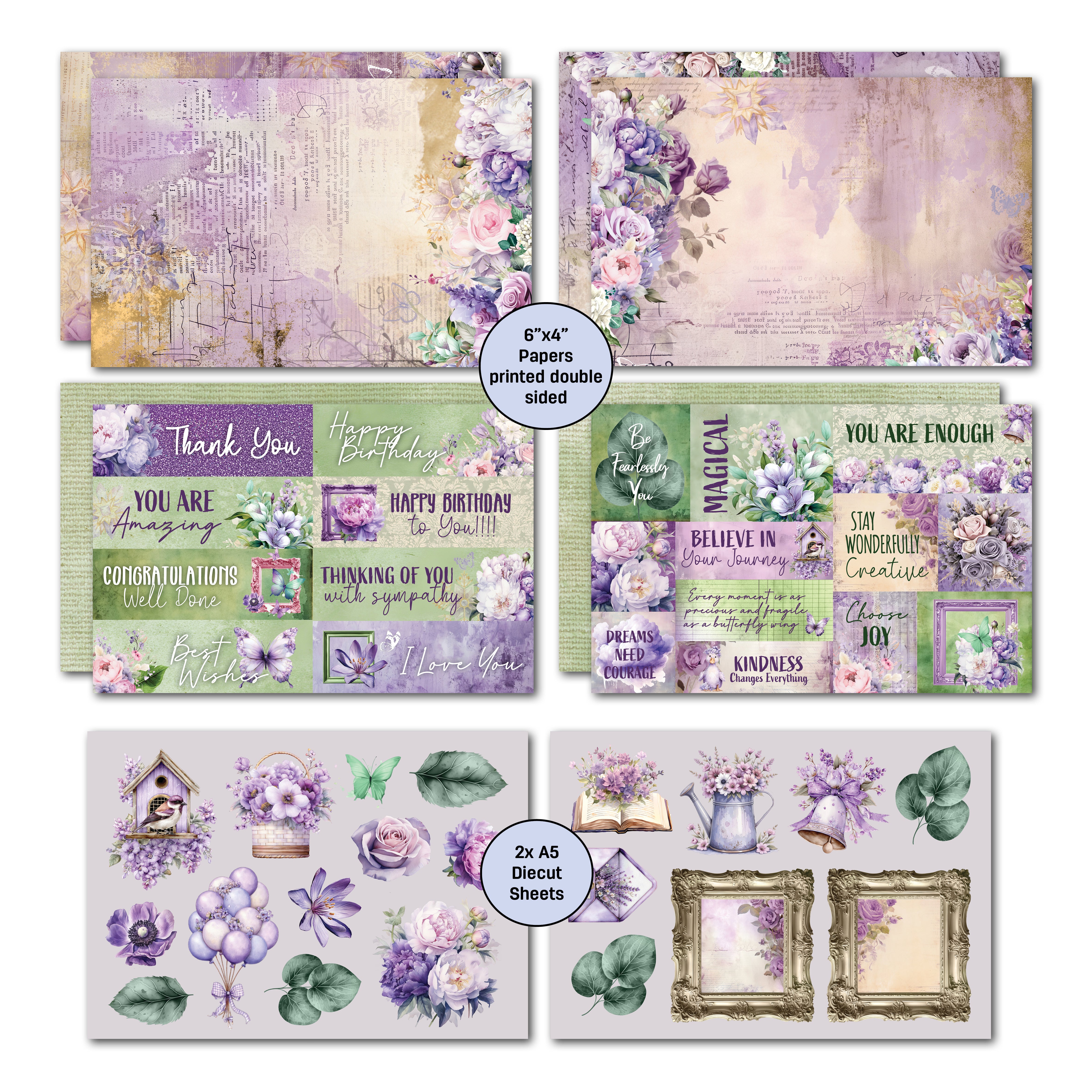 3Quarter Designs Violet Dreams 6x4 Card Pack