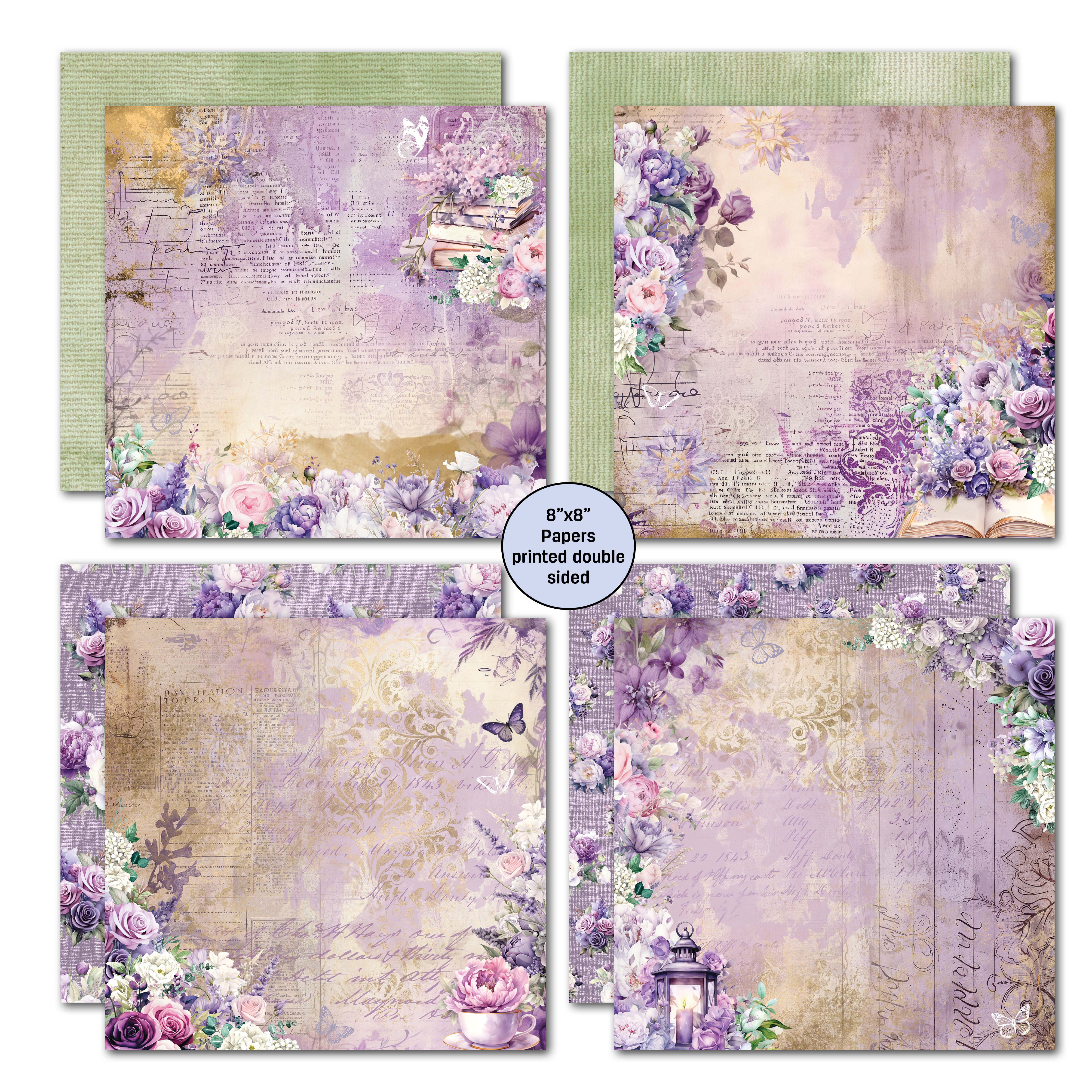 3Quarter Designs Violet Dreams 8x8 Paper Pack & Diecuts set