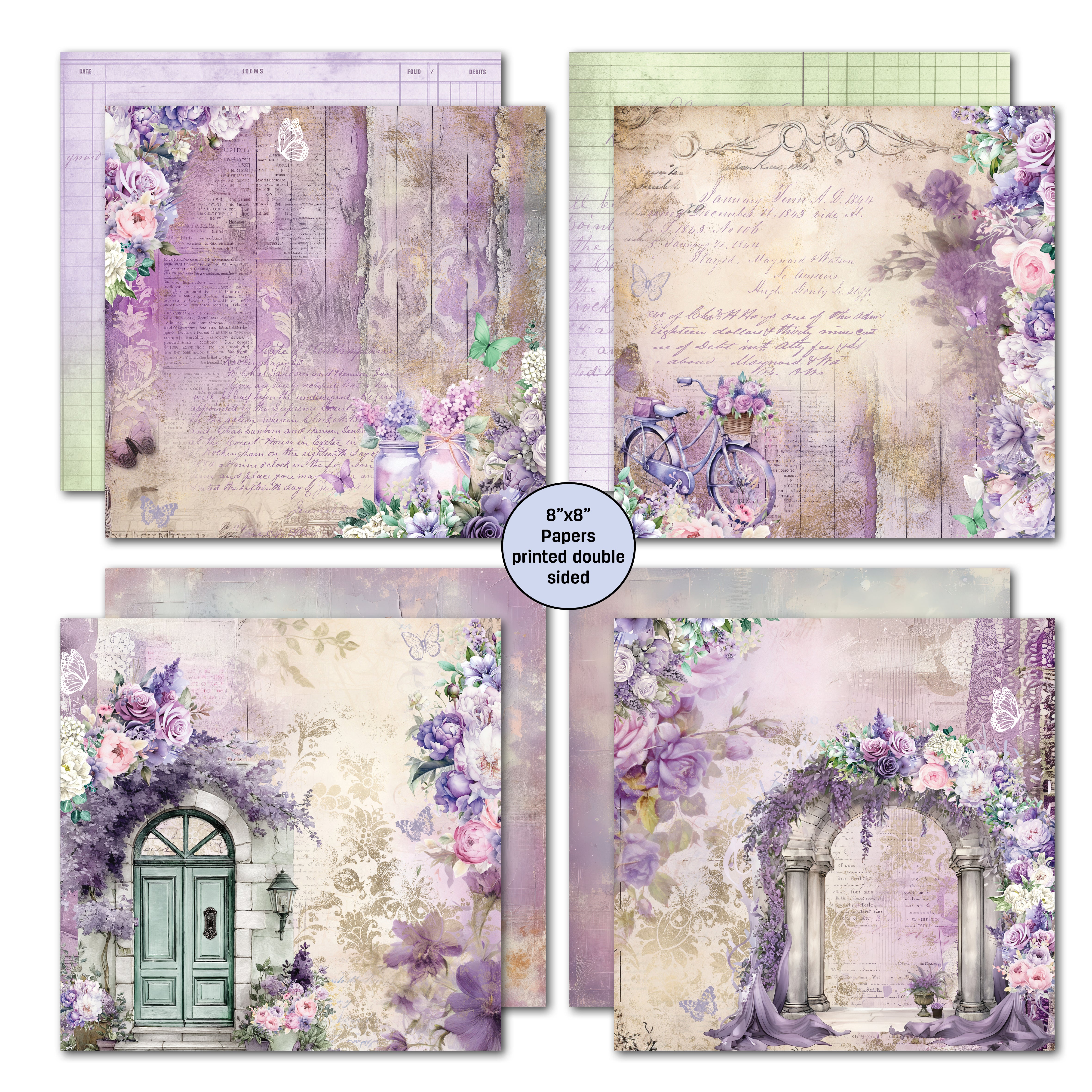3Quarter Designs Violet Dreams 8x8 Paper Pack & Diecuts set