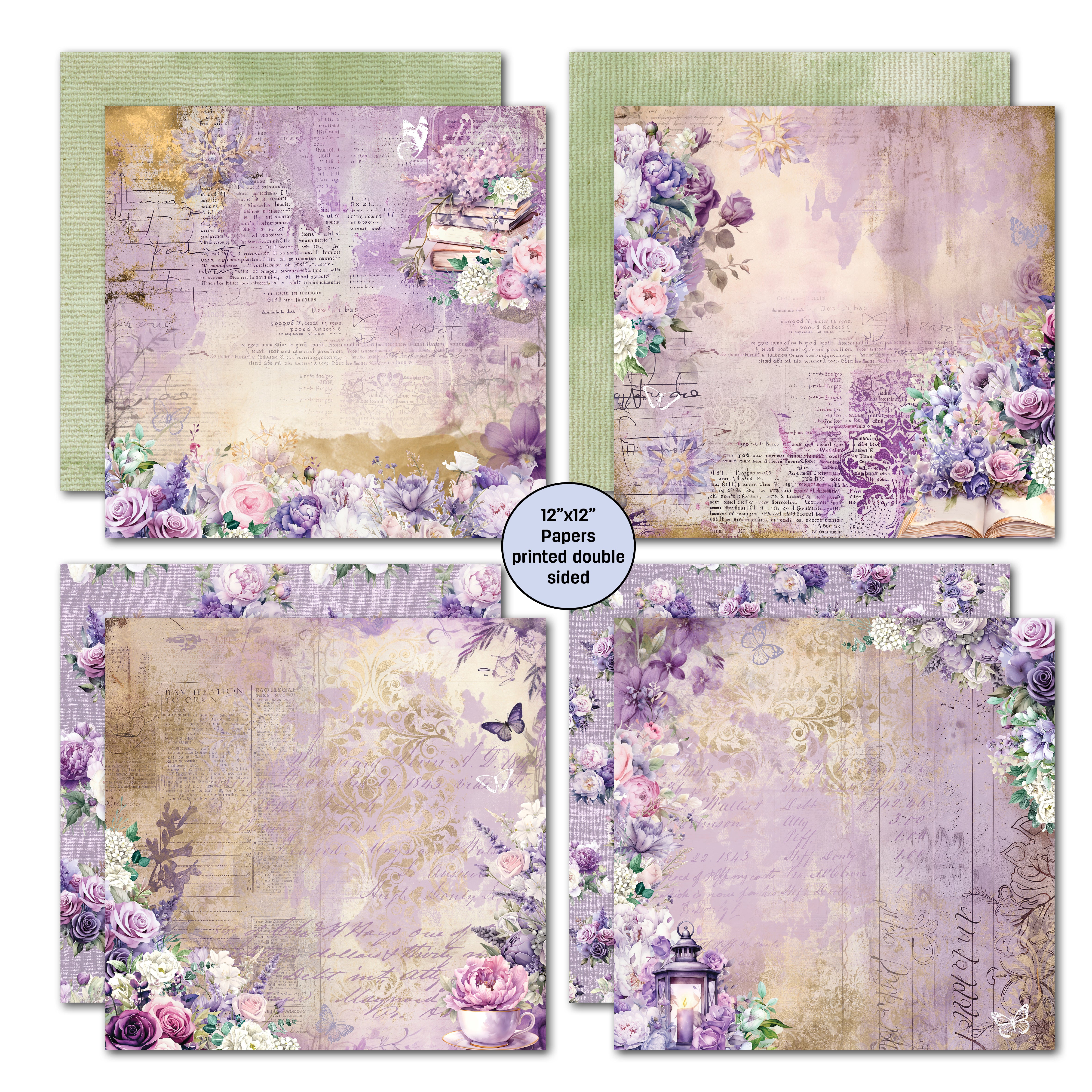 3Quarter Designs Violet Dreams 12x12 Designer Paper & Diecuts Set