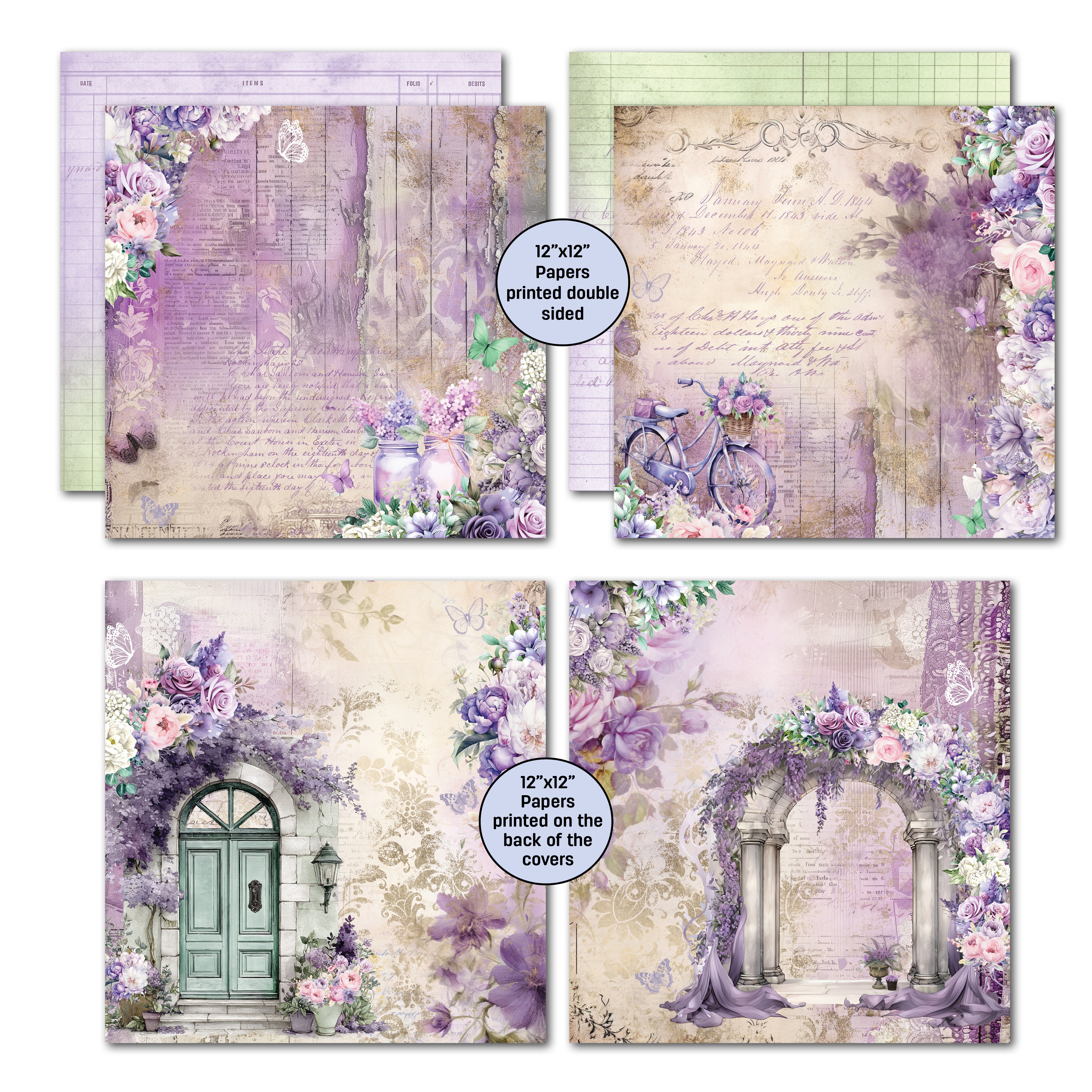 3Quarter Designs Violet Dreams 12x12 Designer Paper & Diecuts Set