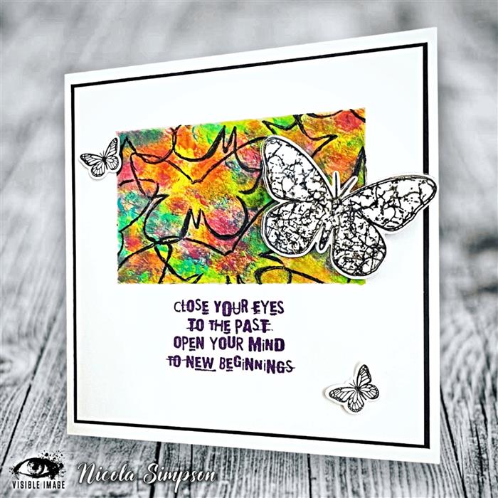 Visible Image Entwined Butterflies Stencil - 6 x 6
