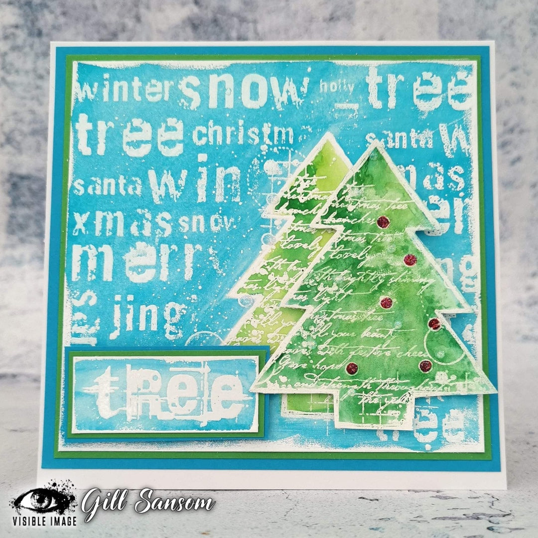 Visible Image Grunge Christmas Words - A6 Stamp Set
