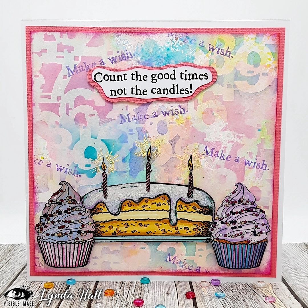 Visible Image Glitch Numbers Stencil - 6 x 6