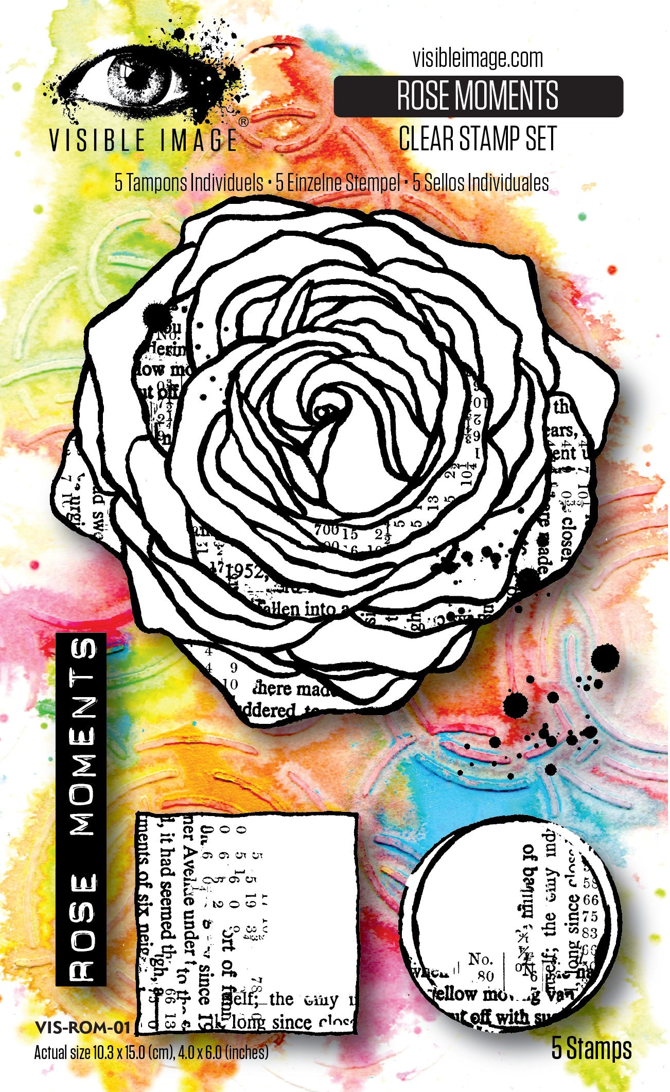Visible Image Rose Moments 4in x 6in Stamp Set
