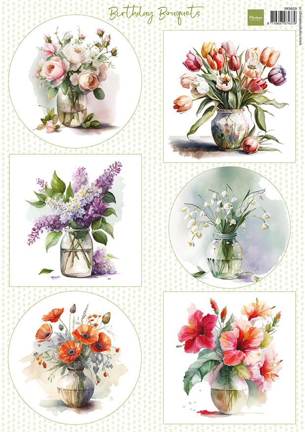 Marianne Design A4 Cutting Sheet - Birthday Bouquets