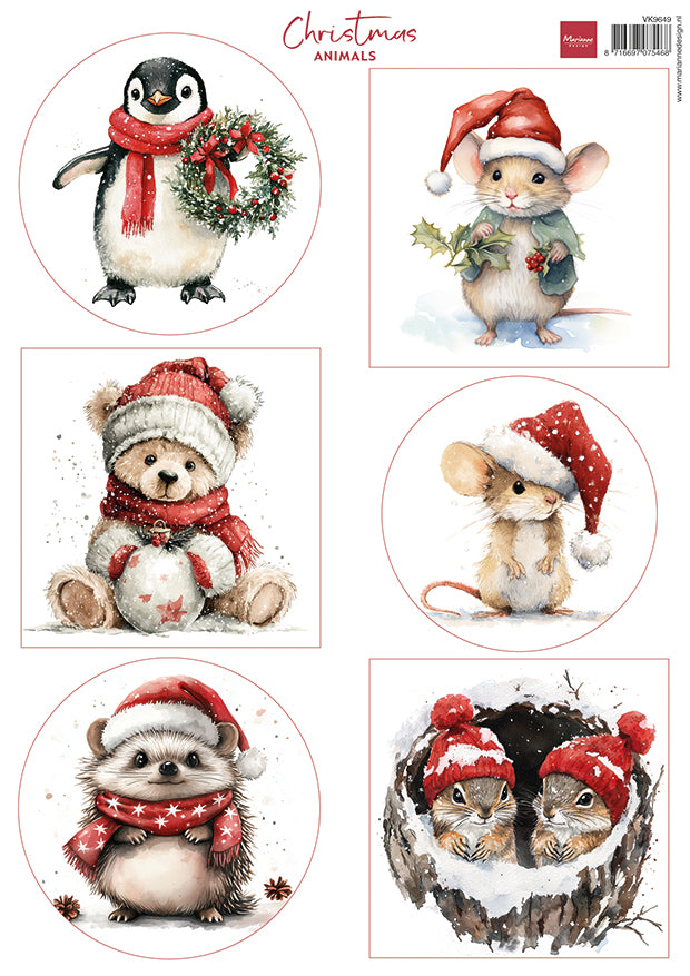 Marianne Design A4 Cutting Sheet - Christmas Animals