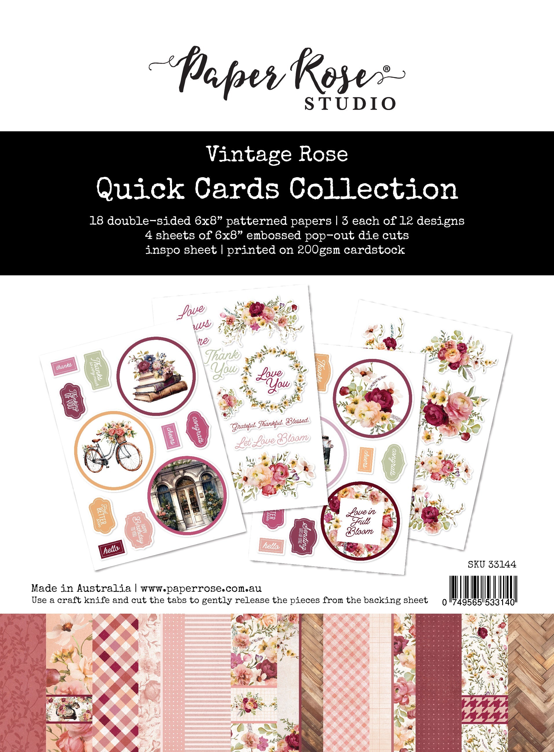 Vintage Rose Quick Cards Kit 33144