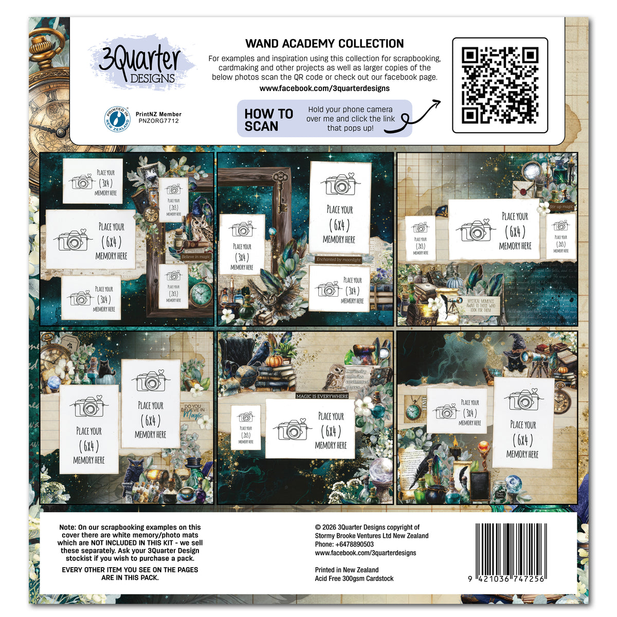 3Quarter Designs Wand Academy 12x12 Designer Paper & Diecuts Set