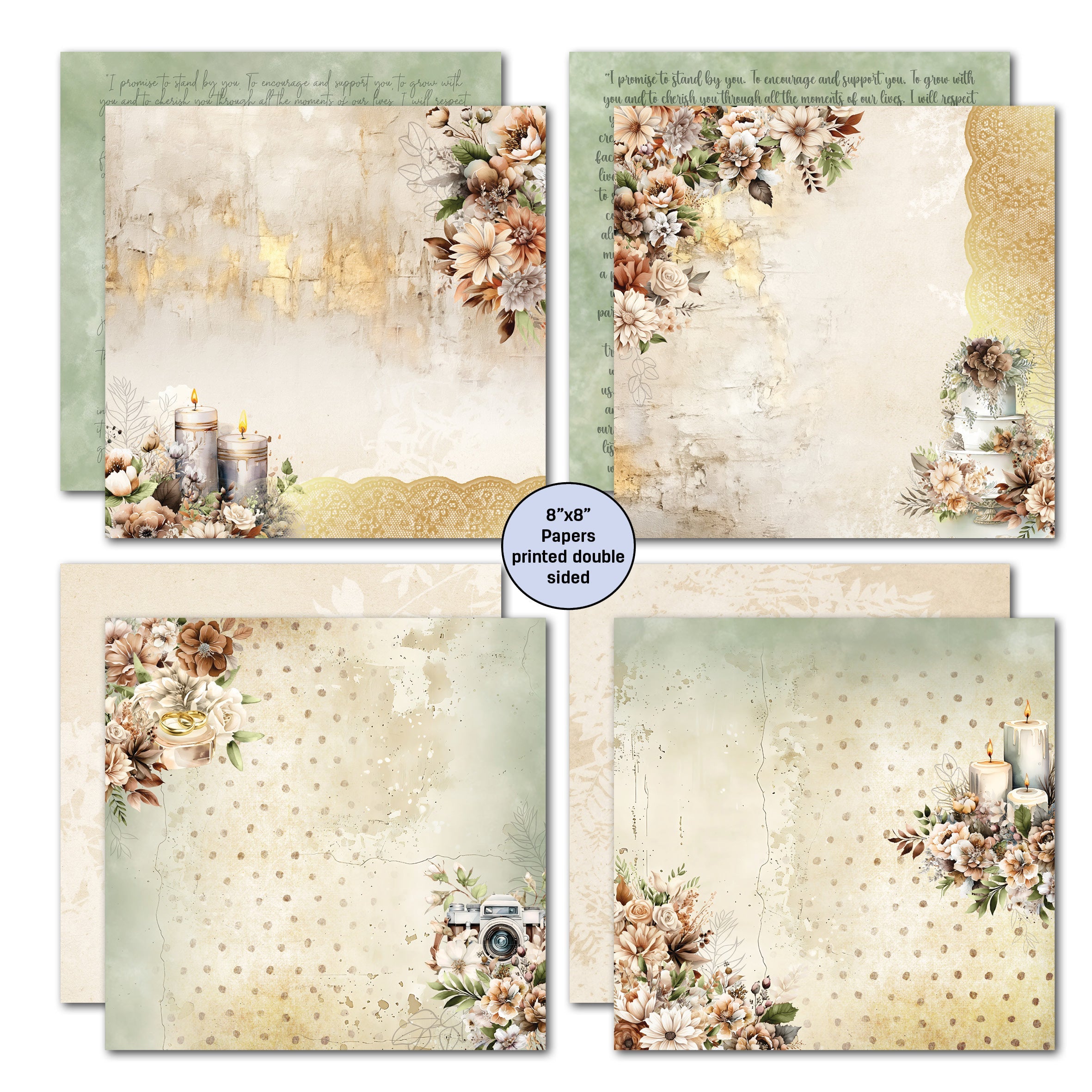 3Quarter Designs Wedded Bliss 8x8 Paper Pack