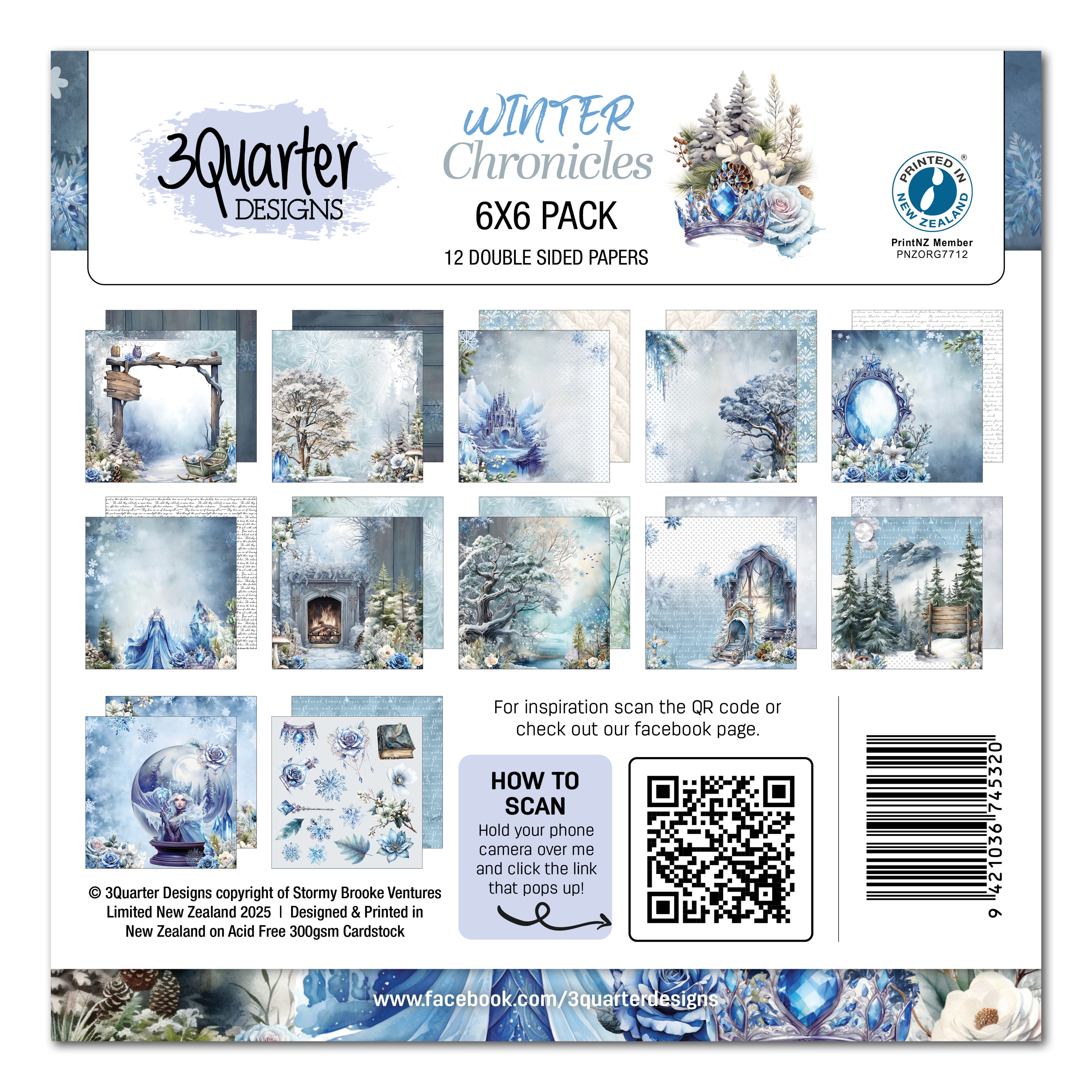 3Quarter Designs Winter Chronicles 6x6 Paper Pack