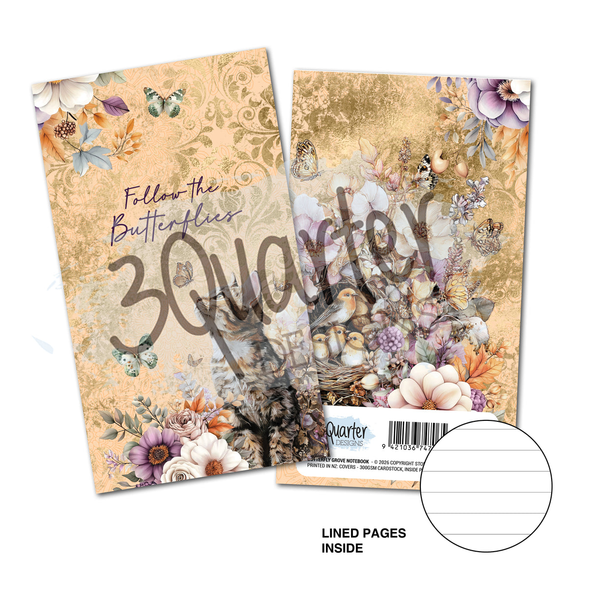 3Quarter Designs Butterfly Grove Mini Notebook