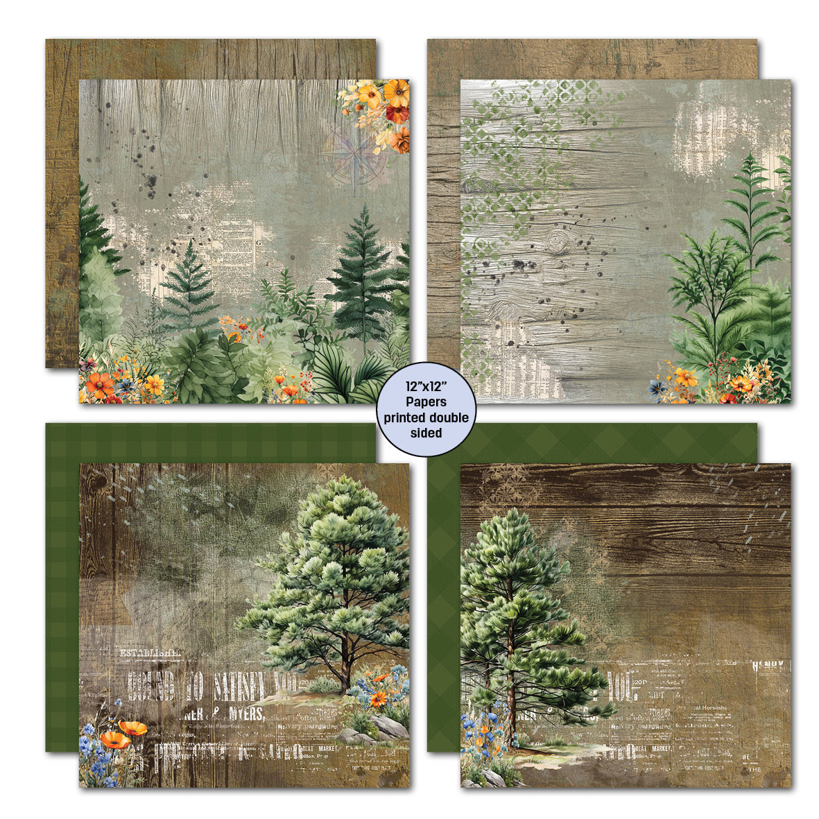 3Quarter Designs Idyllic Woods 12x12 Scrapbook Collection