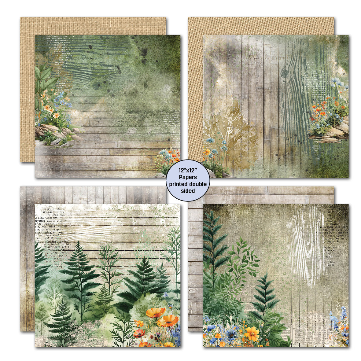 3Quarter Designs Idyllic Woods 12x12 Scrapbook Collection