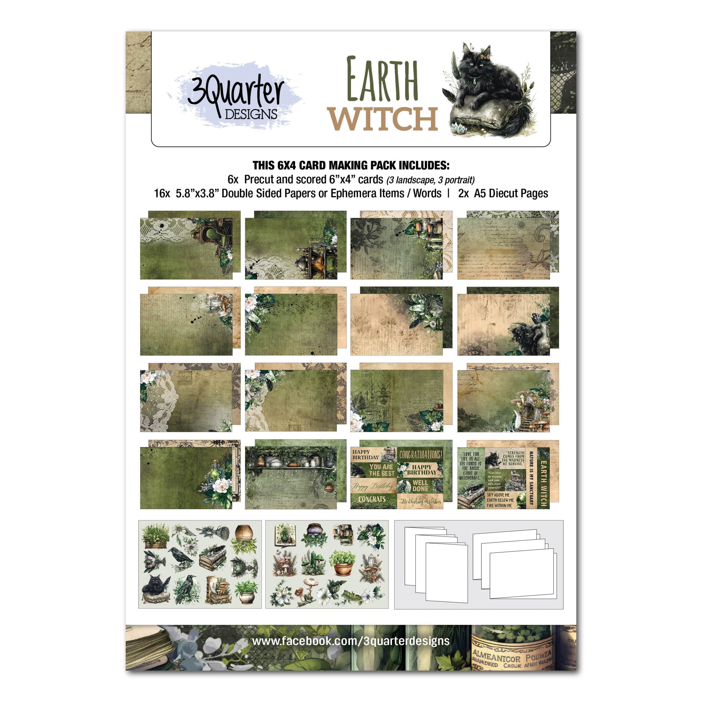 3Quarter Designs Earth Witch 6x4 Card Pack