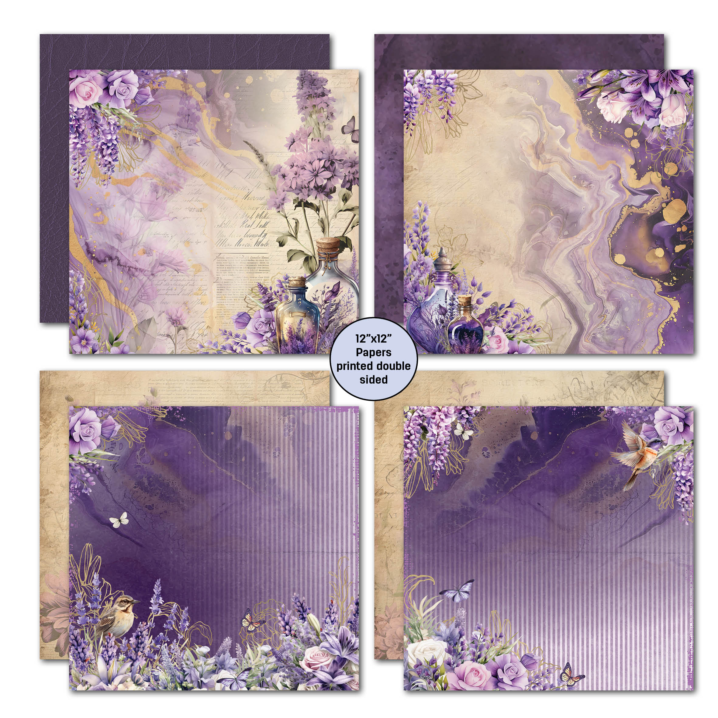 3Quarter Designs Lilac Euphoria 12x12 Design Paper & Diecuts Set