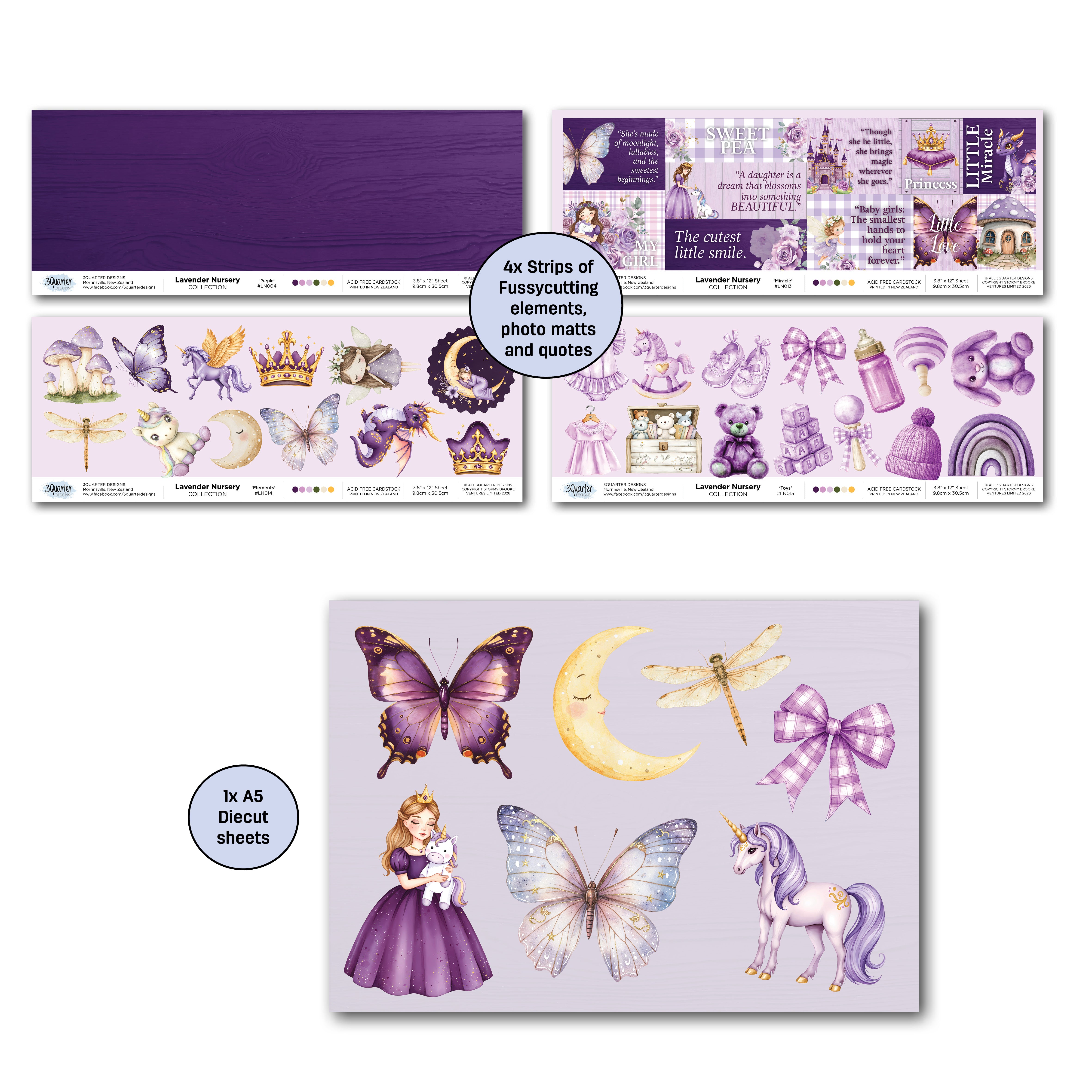 3Quarter Designs Lavender Nursery Mini 12x12 Collection