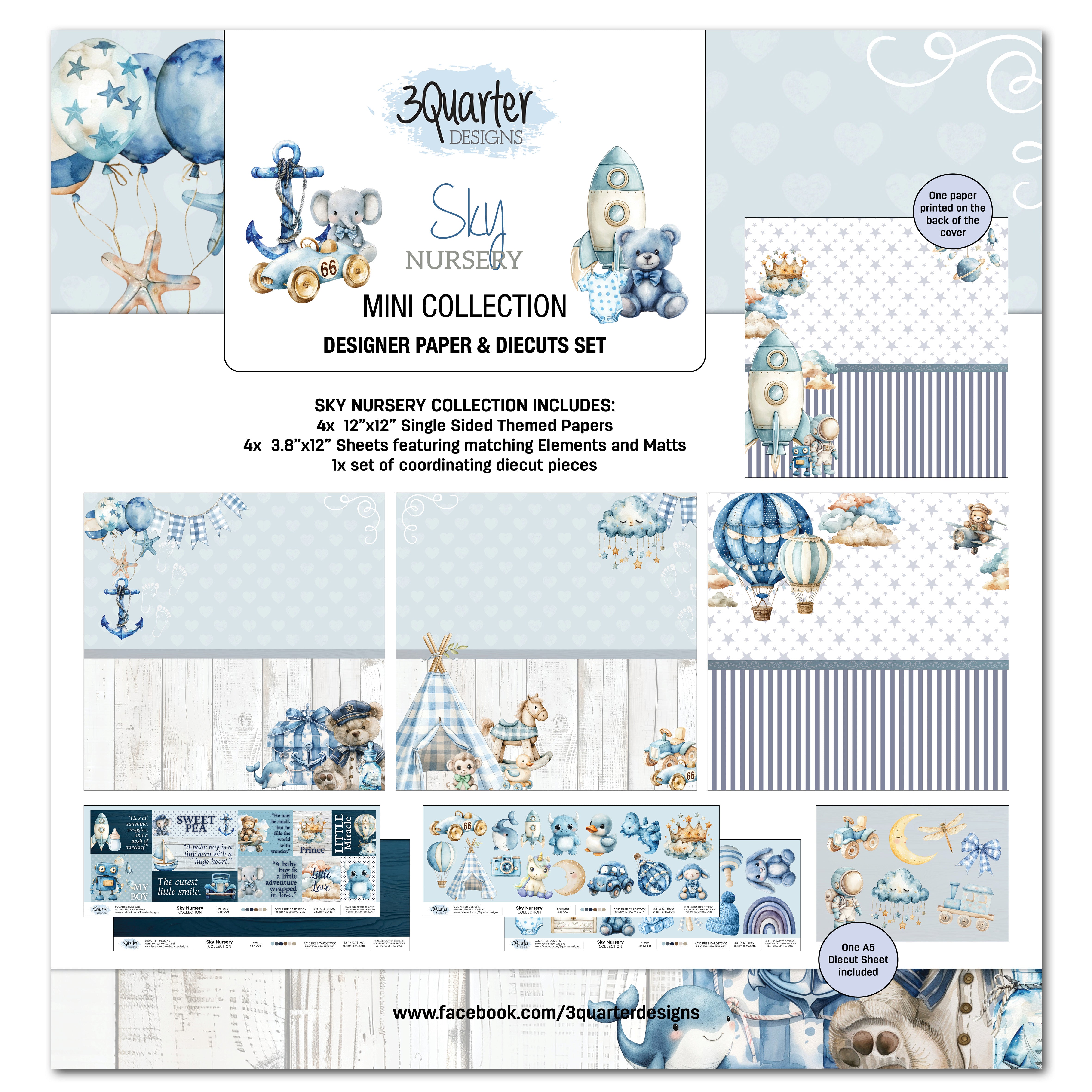 3Quarter Designs Sky Nursery Mini 12x12 Collection