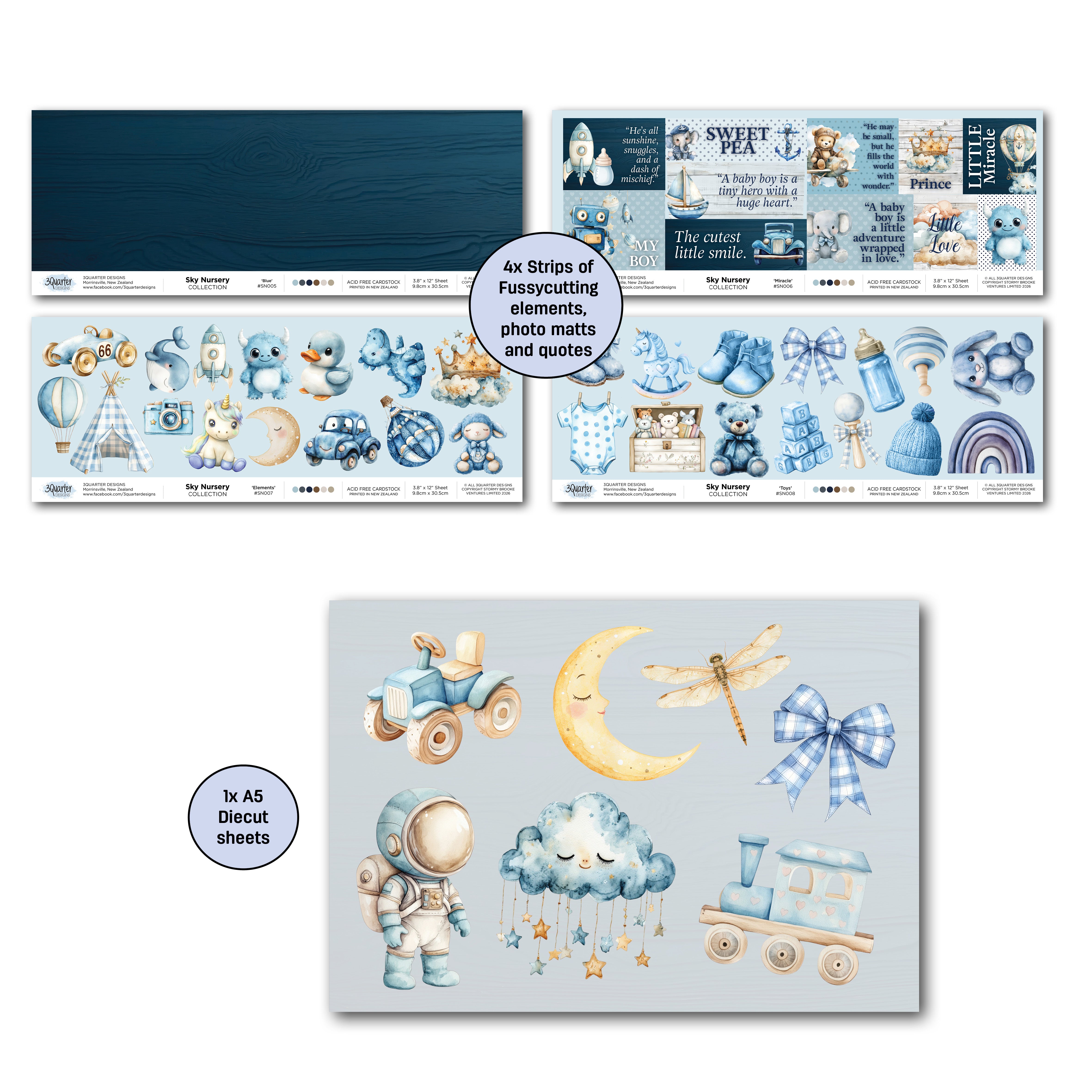 3Quarter Designs Sky Nursery Mini 12x12 Collection