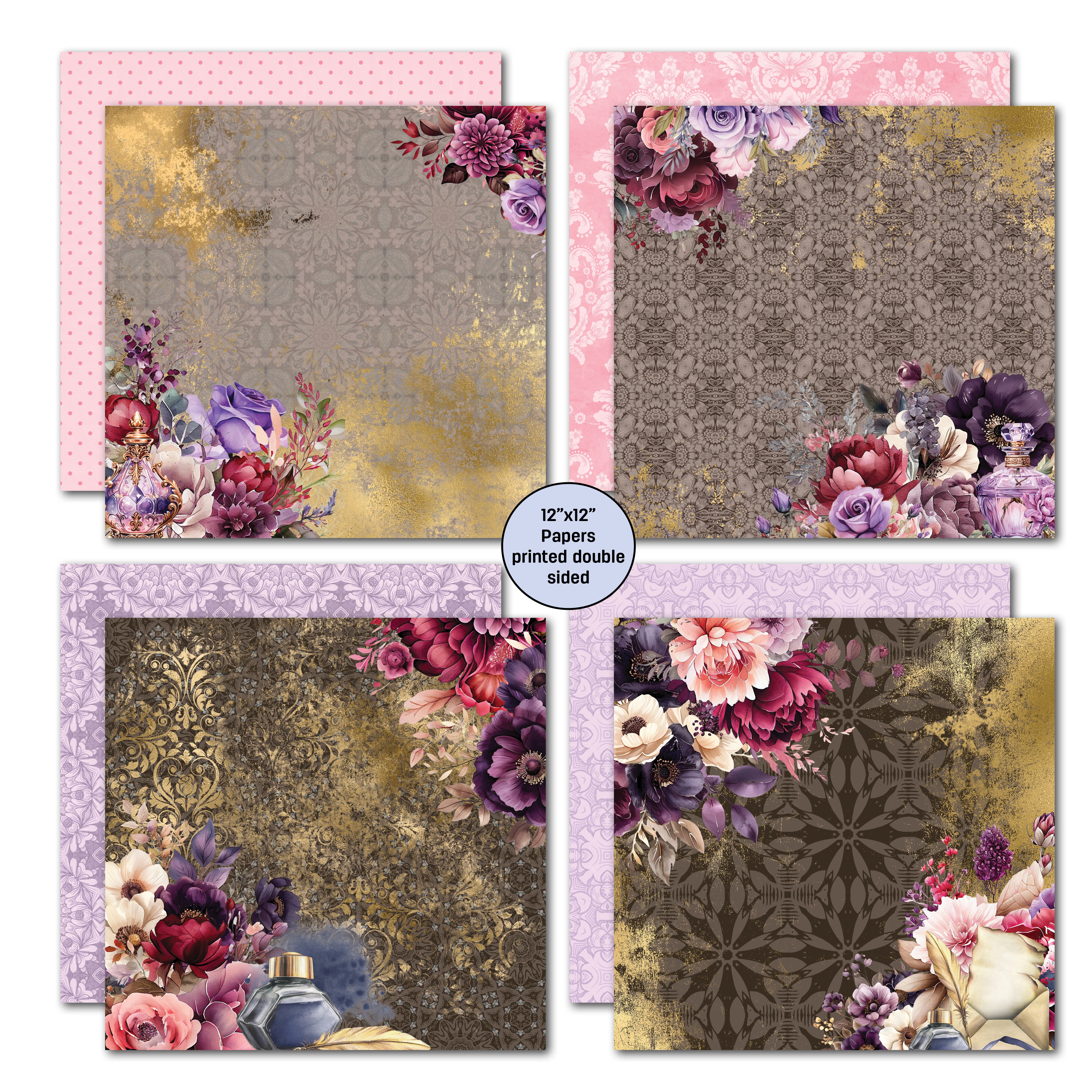 3Quarter Designs Petal Serenade 12x12 Design Paper & Diecuts Set