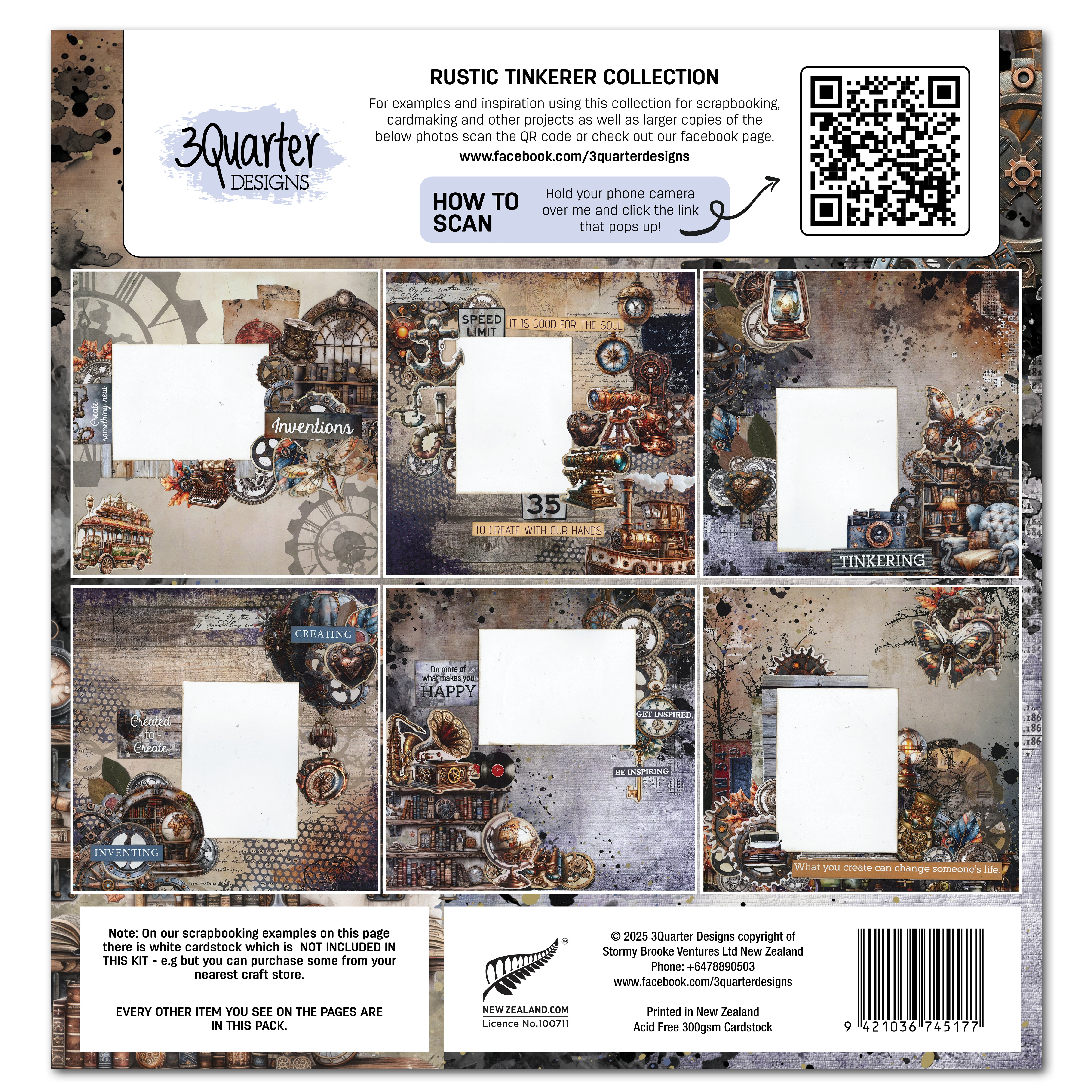 3Quarter Designs Rustic Tinkerer 12x12 Design Paper & Diecuts Set