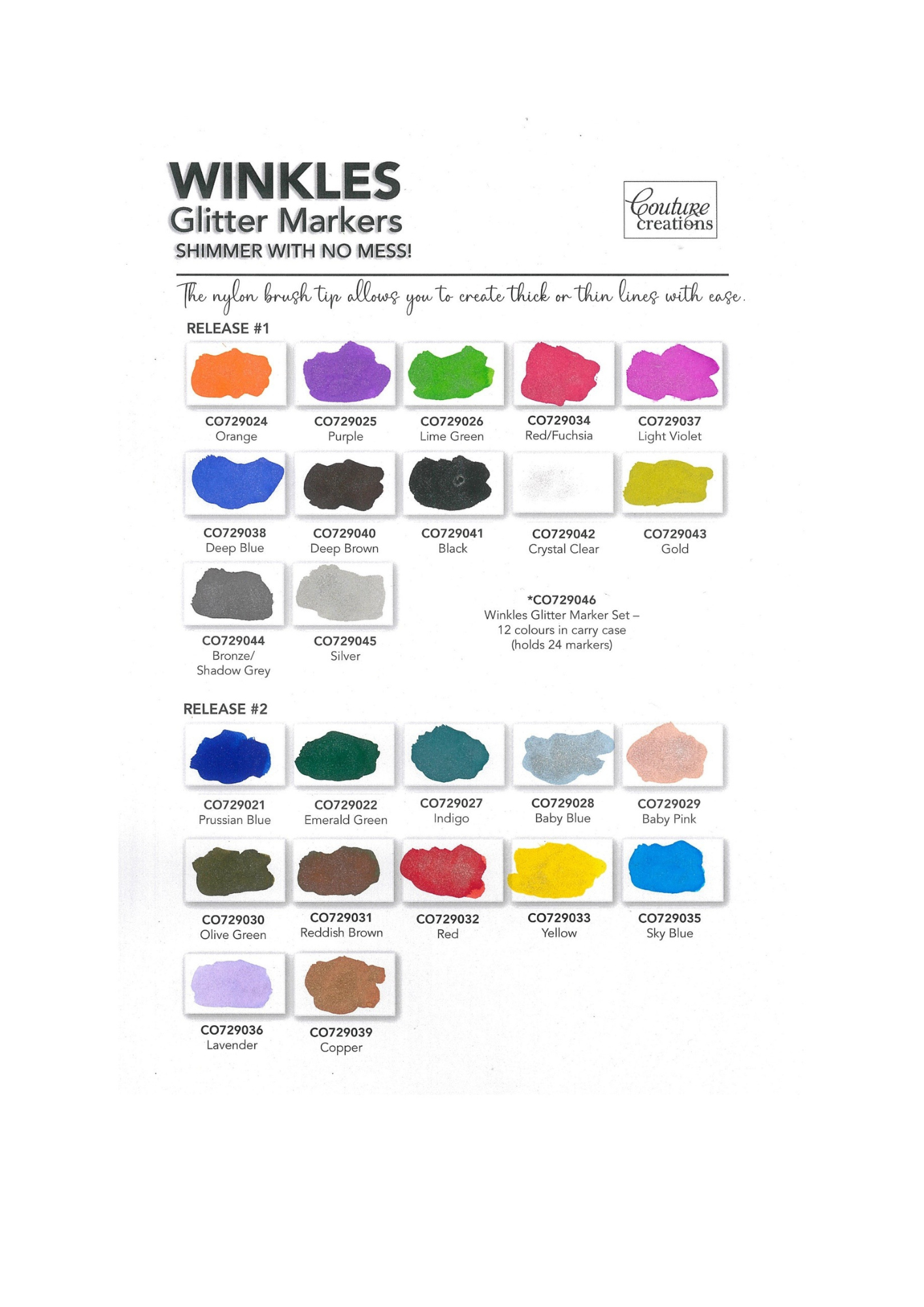 Winkles Shimmer Glitter Pens