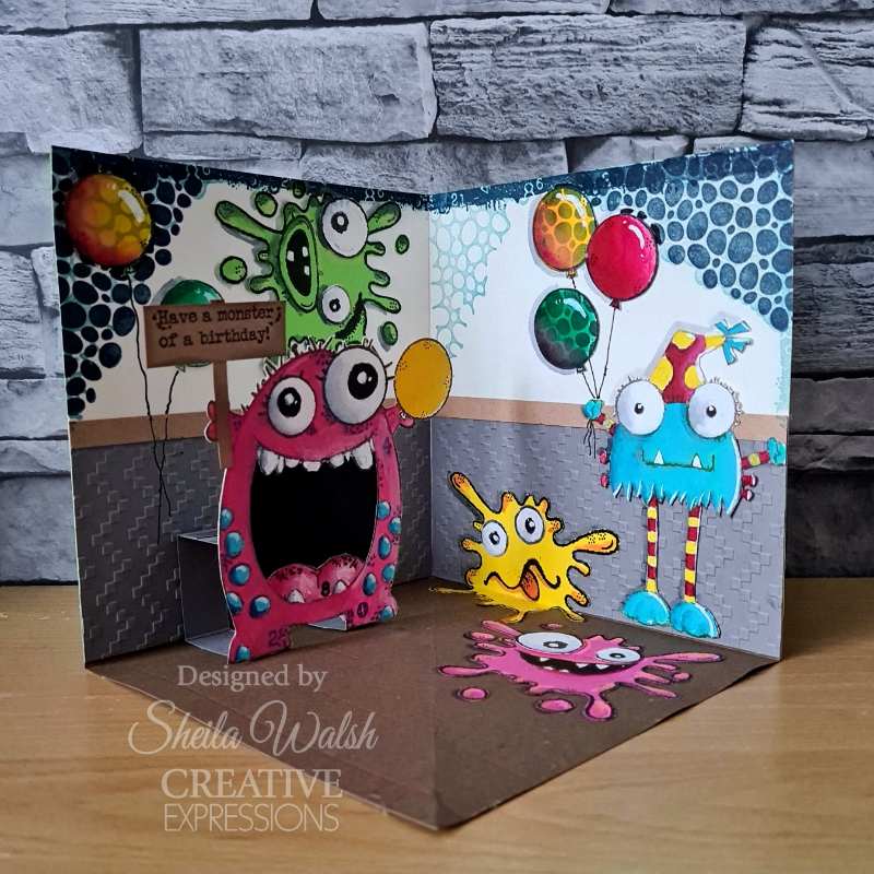 Woodware Clear Singles Blot Monster 4 in x 6 in Stamp Set