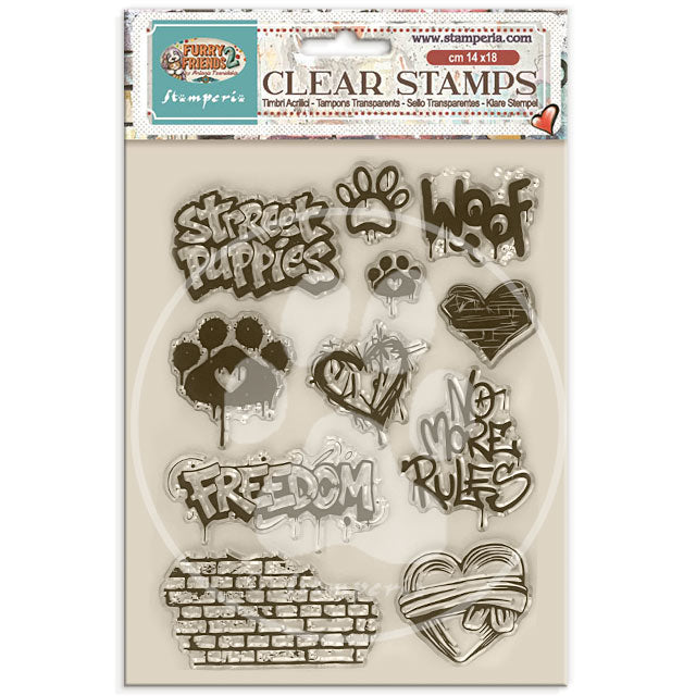 Decorative Acrylic Stamp Design For Art And Craft cm 14x18 - Furry Friends 2