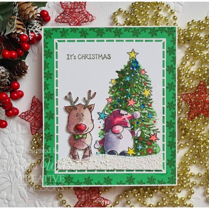 Woodware Clear Singles Mini Rudolph 3 in x 4 in Stamp