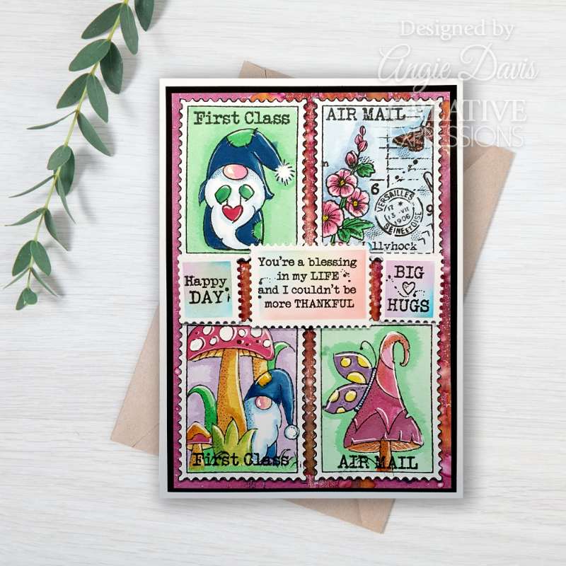 Woodware Clear Singles Postage Stamp Greetings 4 in x 6 in Stamp Set