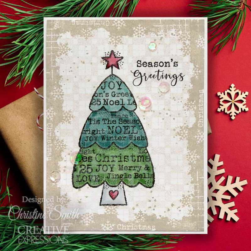 Woodware Clear Singles Tree Wishes 3 in x 4 in stamp Set