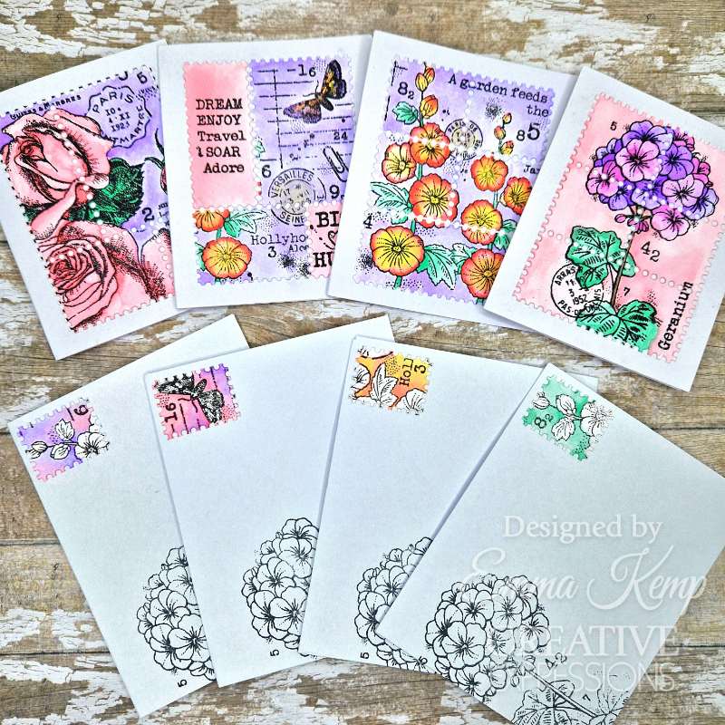 Woodware Clear Singles Postage Stamp Greetings 4 in x 6 in Stamp Set